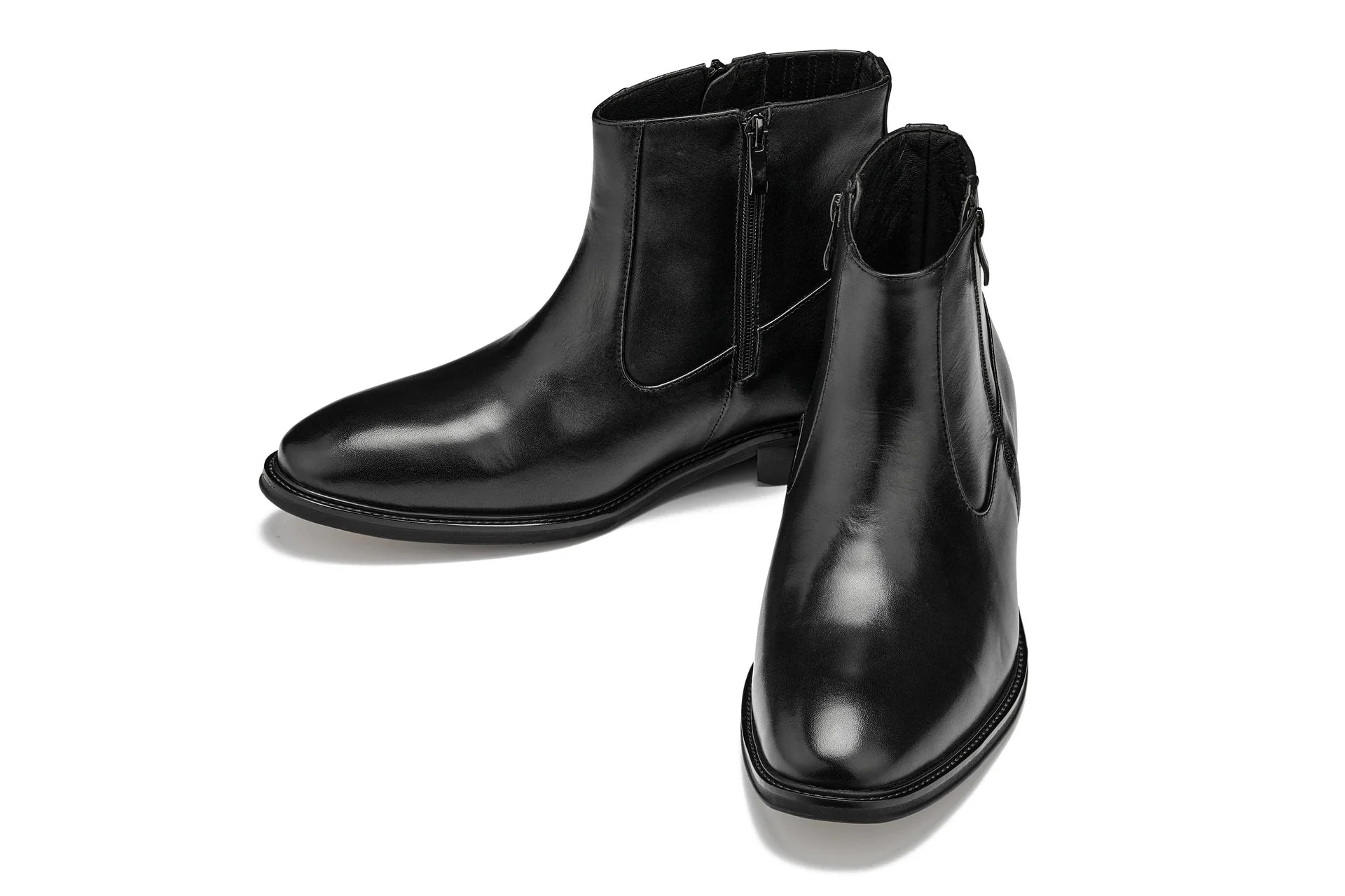 CALTO - Y70621 - 2.8 Inches Taller (Black) - Lightweight Zipper Boots - Image 4