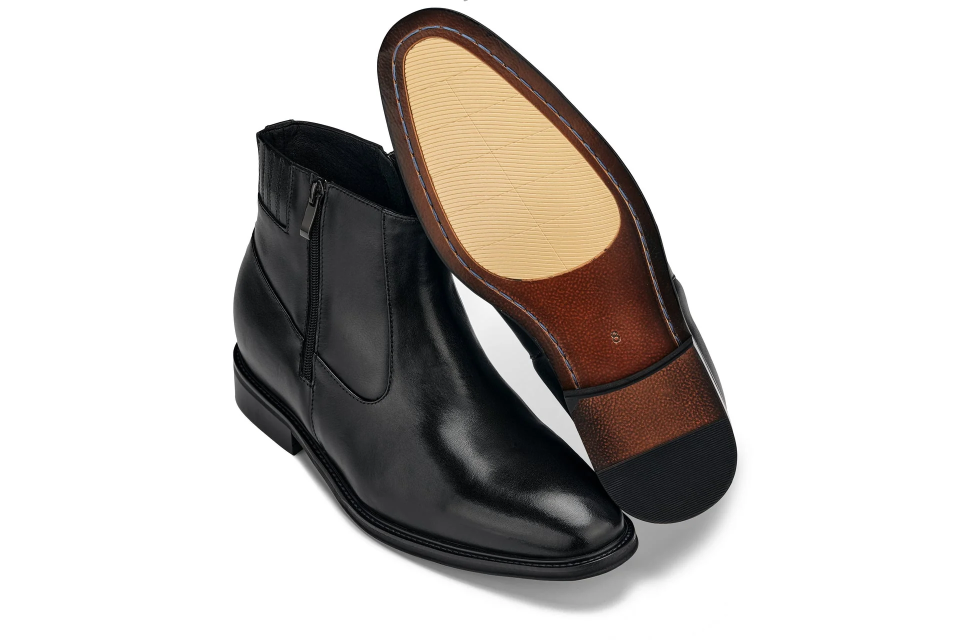 CALTO - Y70621 - 2.8 Inches Taller (Black) - Lightweight Zipper Boots - Image 5