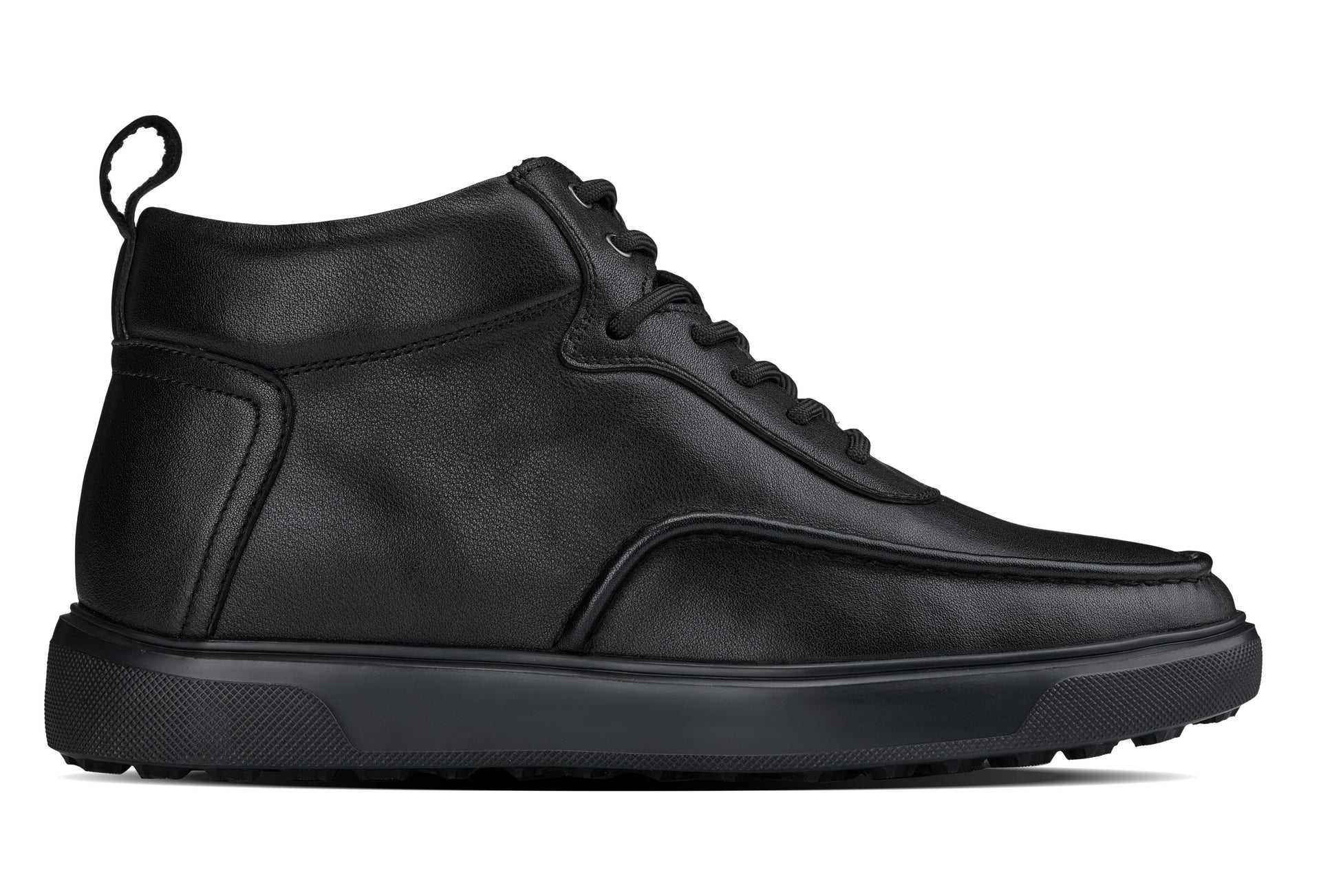 CALTO - Y7112 - 2.8 Inches Taller (Black) - Nappa Leather Moc-Toe Sneak-Boots - Image 2