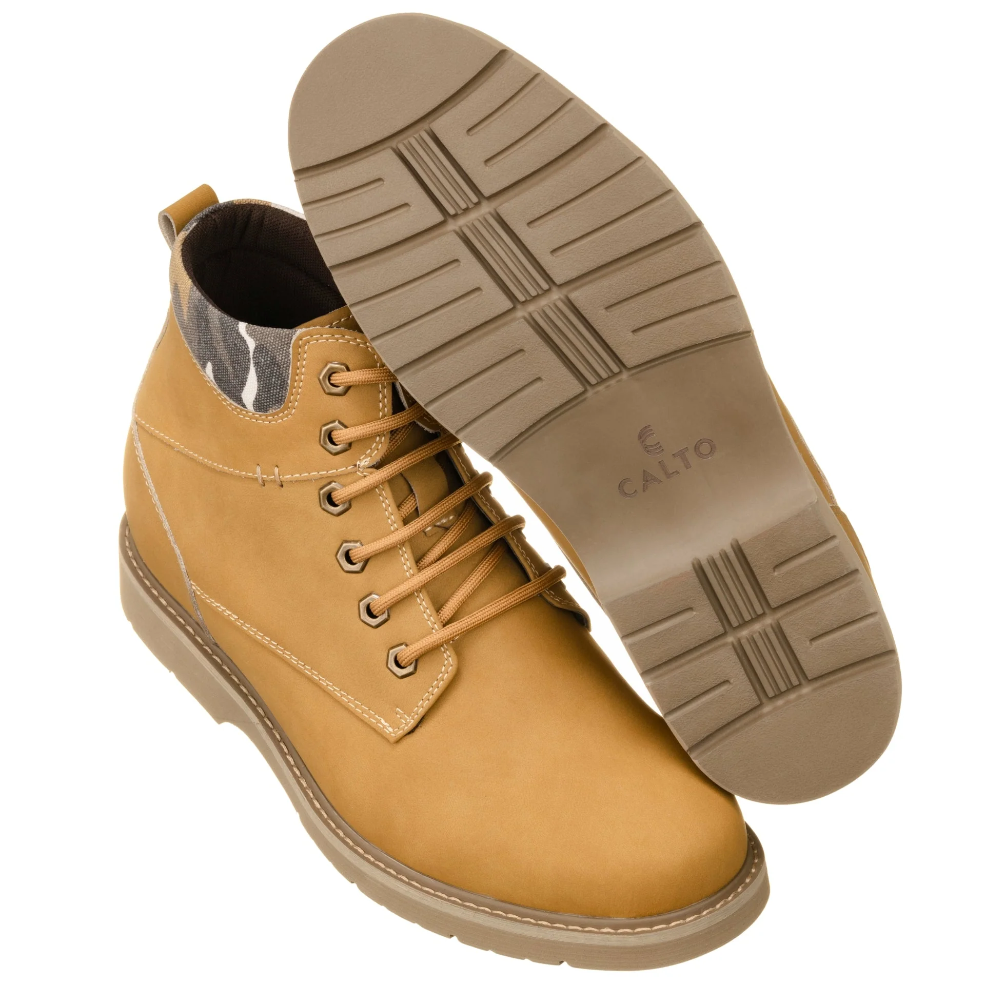CALTO - YH7830 - 3.2 Inches (Khaki) - Nubuck Boots - Image 5