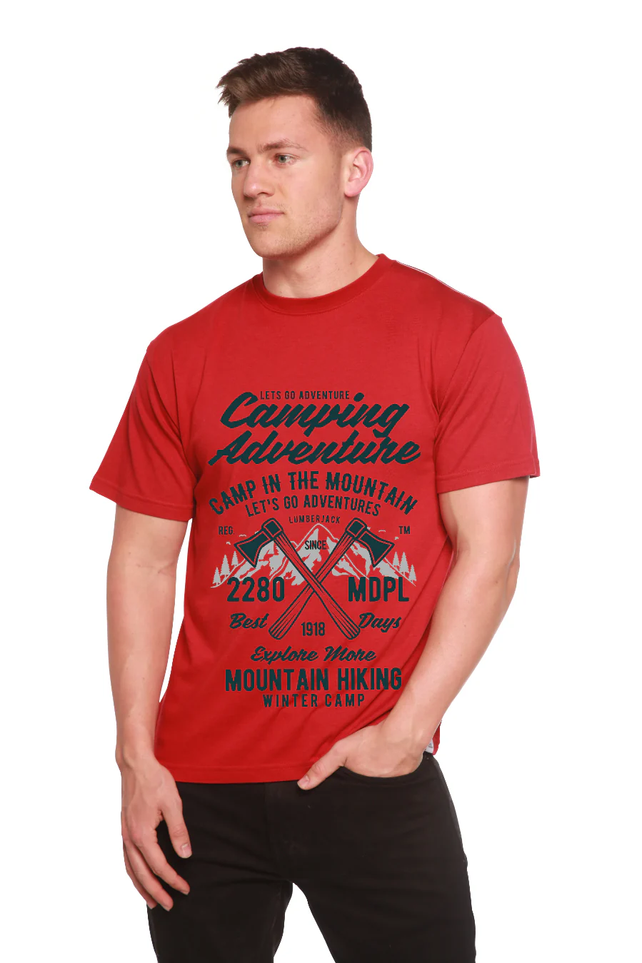 Camping Adventure Men's Bamboo Viscose/Organic Cotton Short Sleeve Graphic T-Shirt - Image 11