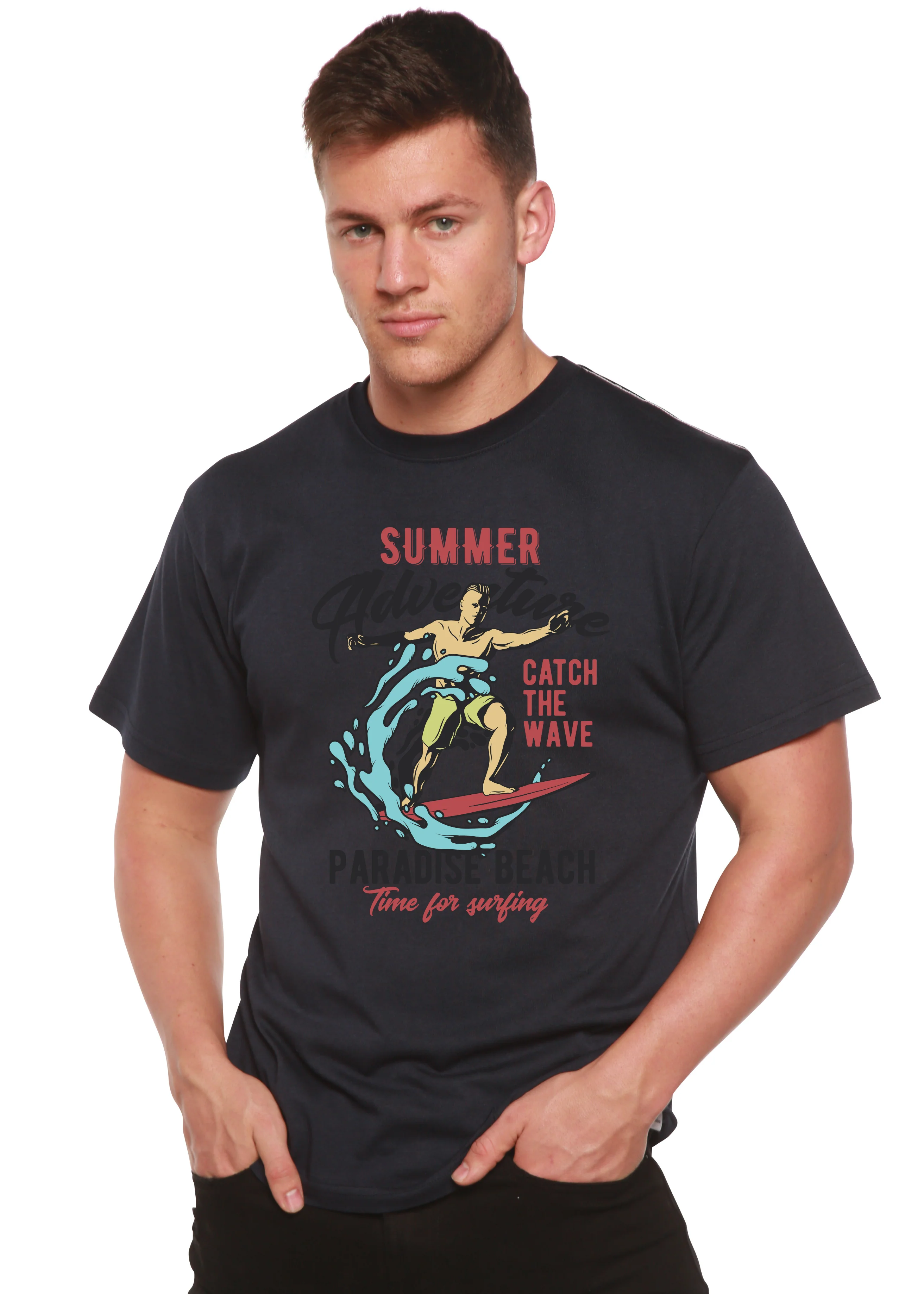 Catch The Wave Men's Bamboo Viscose/Organic Cotton Short Sleeve Graphic T-Shirt - Image 9