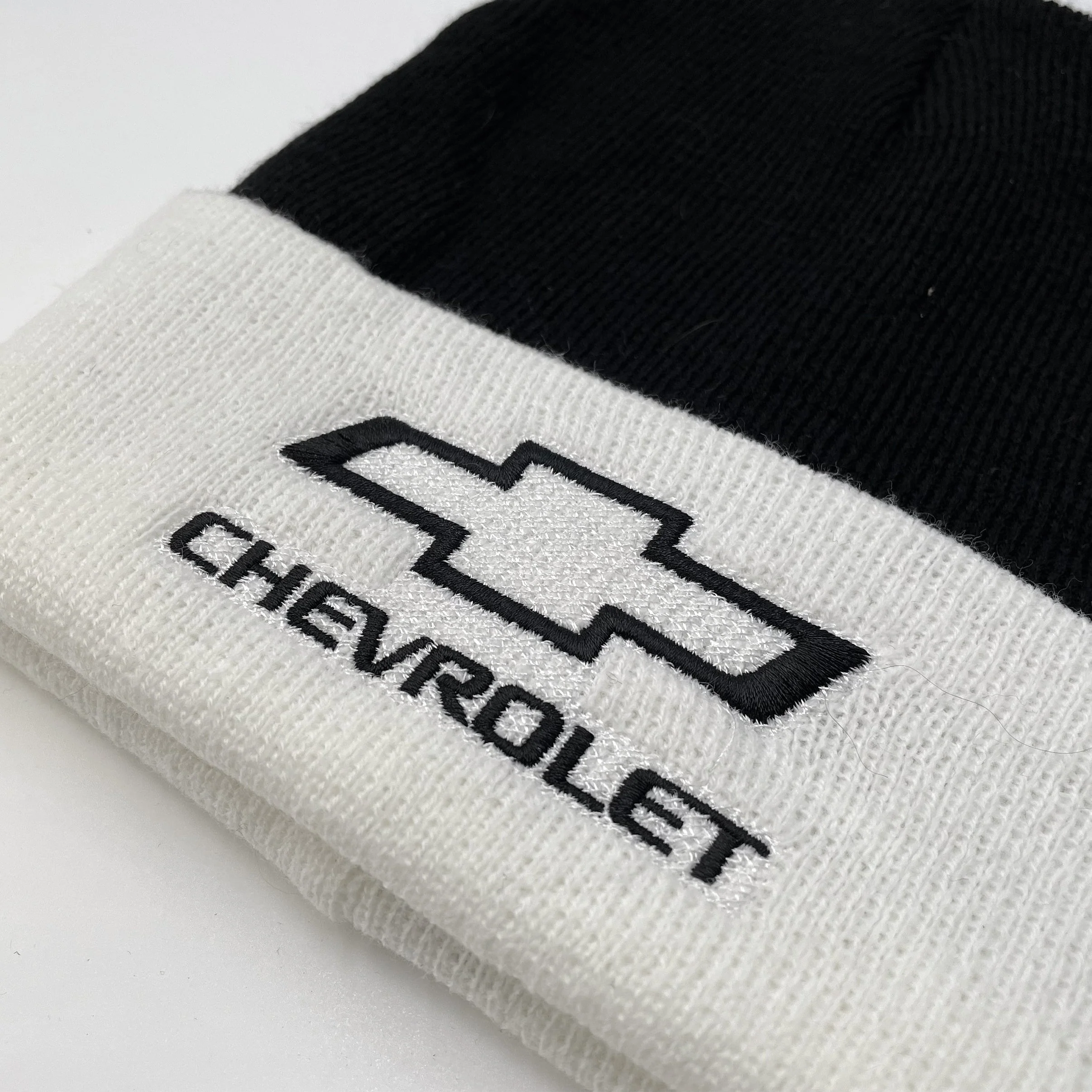Chevrolet Bowtie Beanie - White and Black - Image 2
