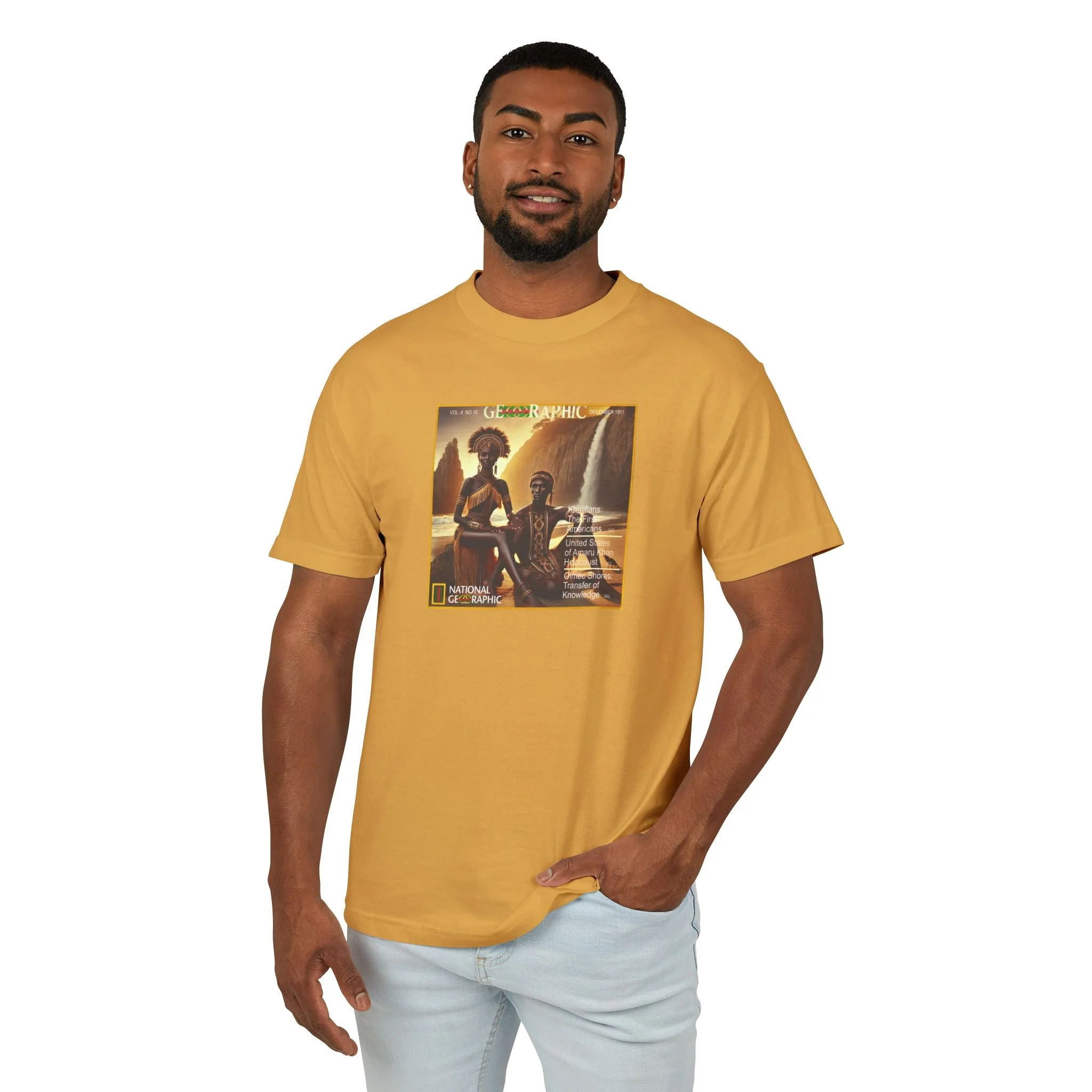Chumash Amaru Khan Aborigine Unisex Garment-Dyed Heavyweight Cotton Tee - Image 14