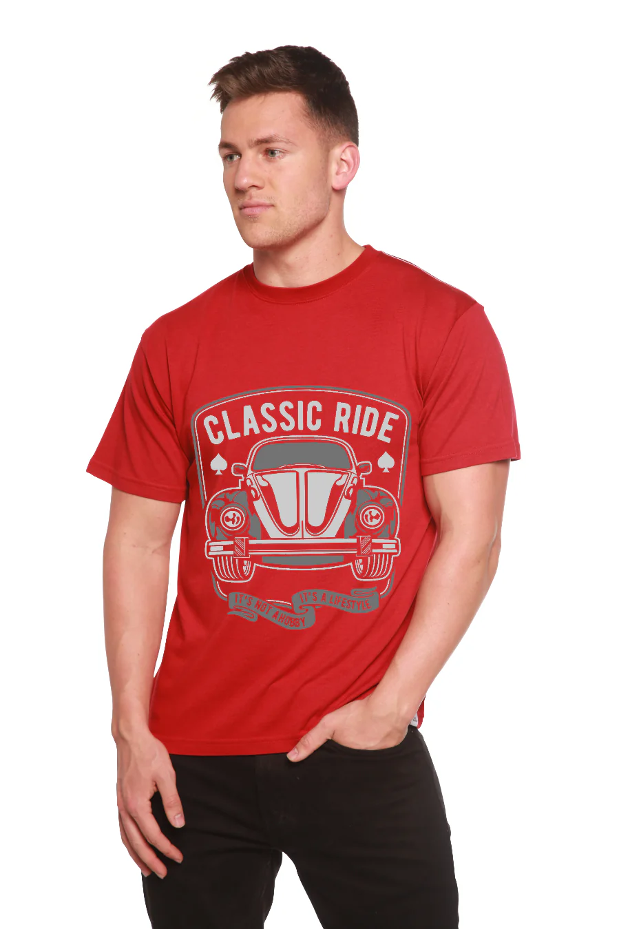 Classic Ride Men's Bamboo Viscose/Organic Cotton Short Sleeve Graphic T-Shirt