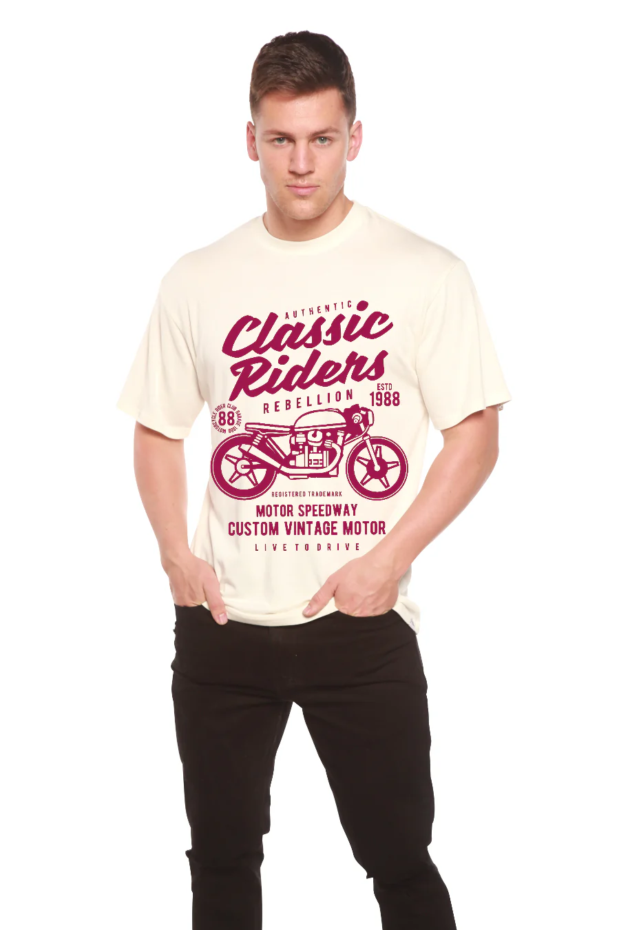 Classic Riders Men's Bamboo Viscose/Organic Cotton Short Sleeve Graphic T-Shirt - Image 4