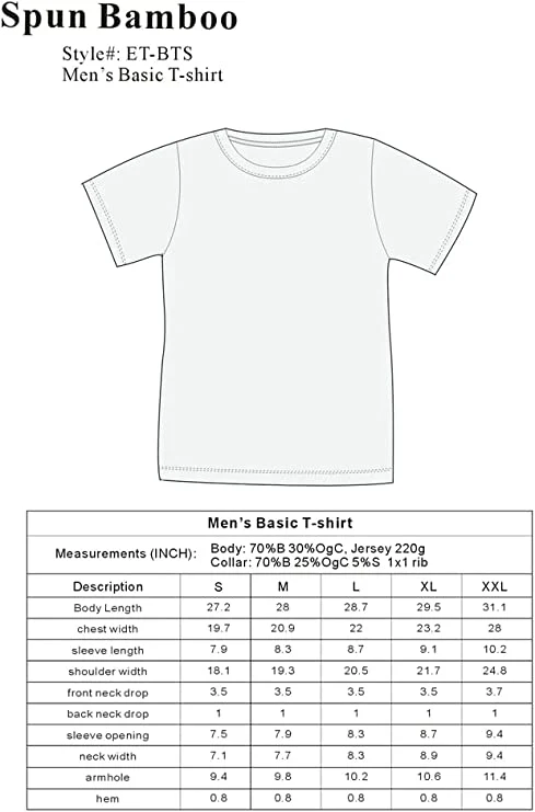 Clearance Men's Bamboo Short Sleeve Contrast Stitch T-Shirt - Image 7