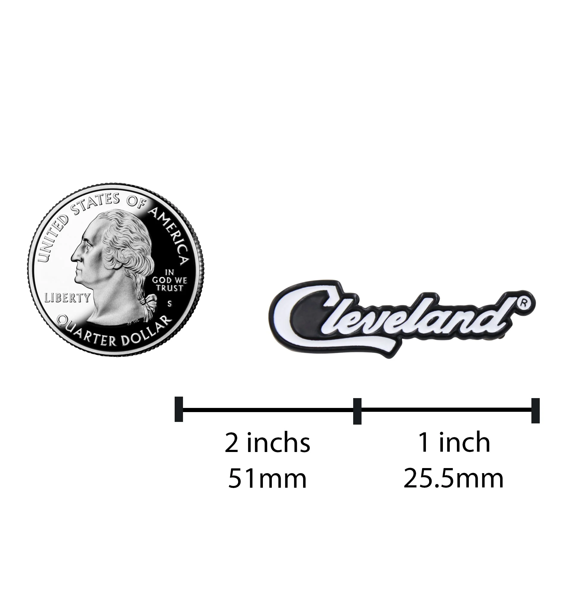 Cleveland Script Pin - Ohio Sports Souvenir Enamel Pin - Image 3