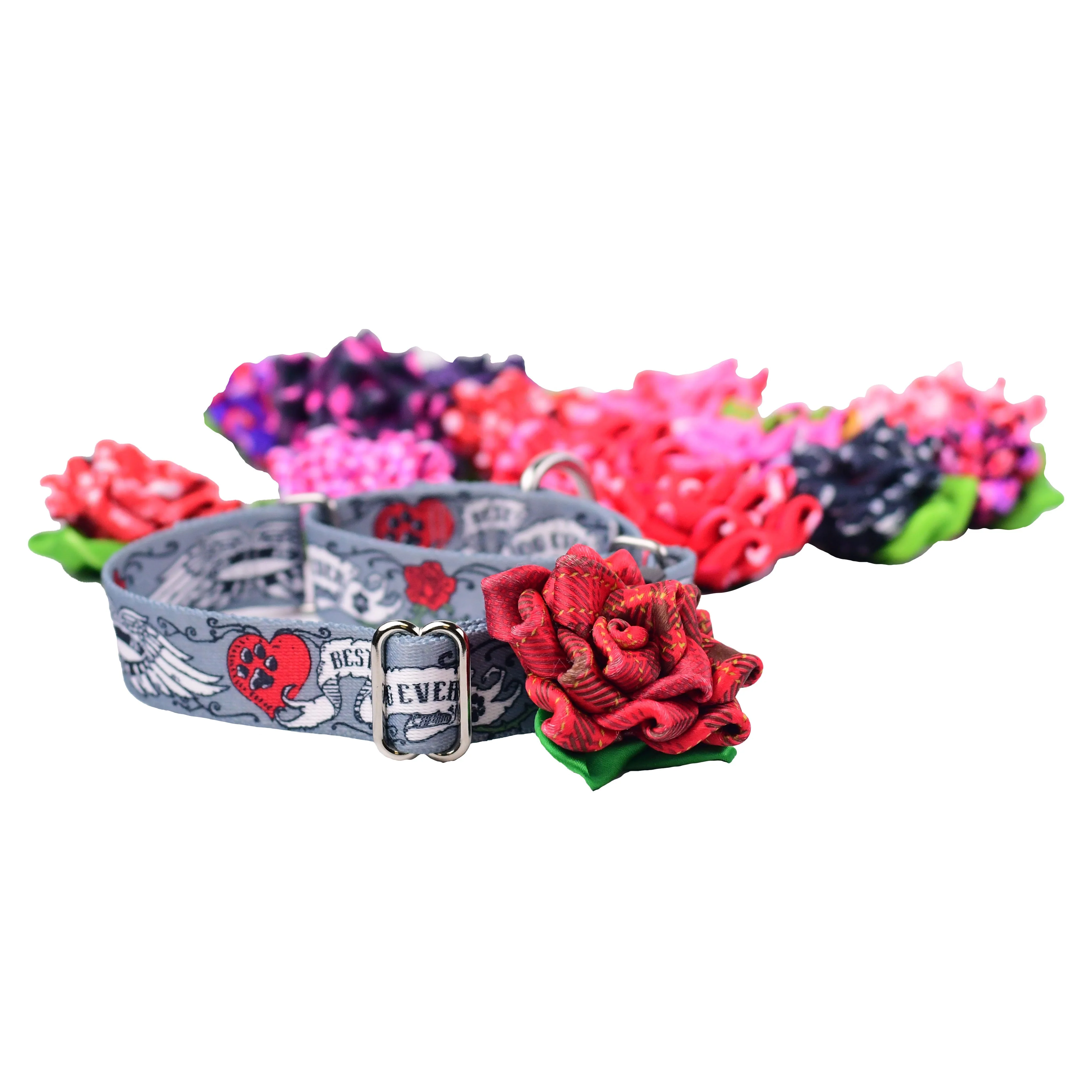 Collar Flower - Red with Hearts - Image 2