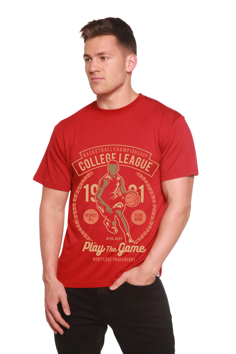 College League Men's Bamboo Viscose/Organic Cotton Short Sleeve Graphic T-Shirt - Image 5