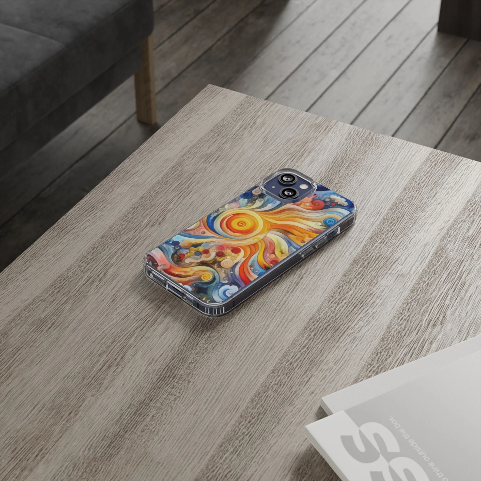 Colorful Abstract Swirl Clear Phone Case - Image 27