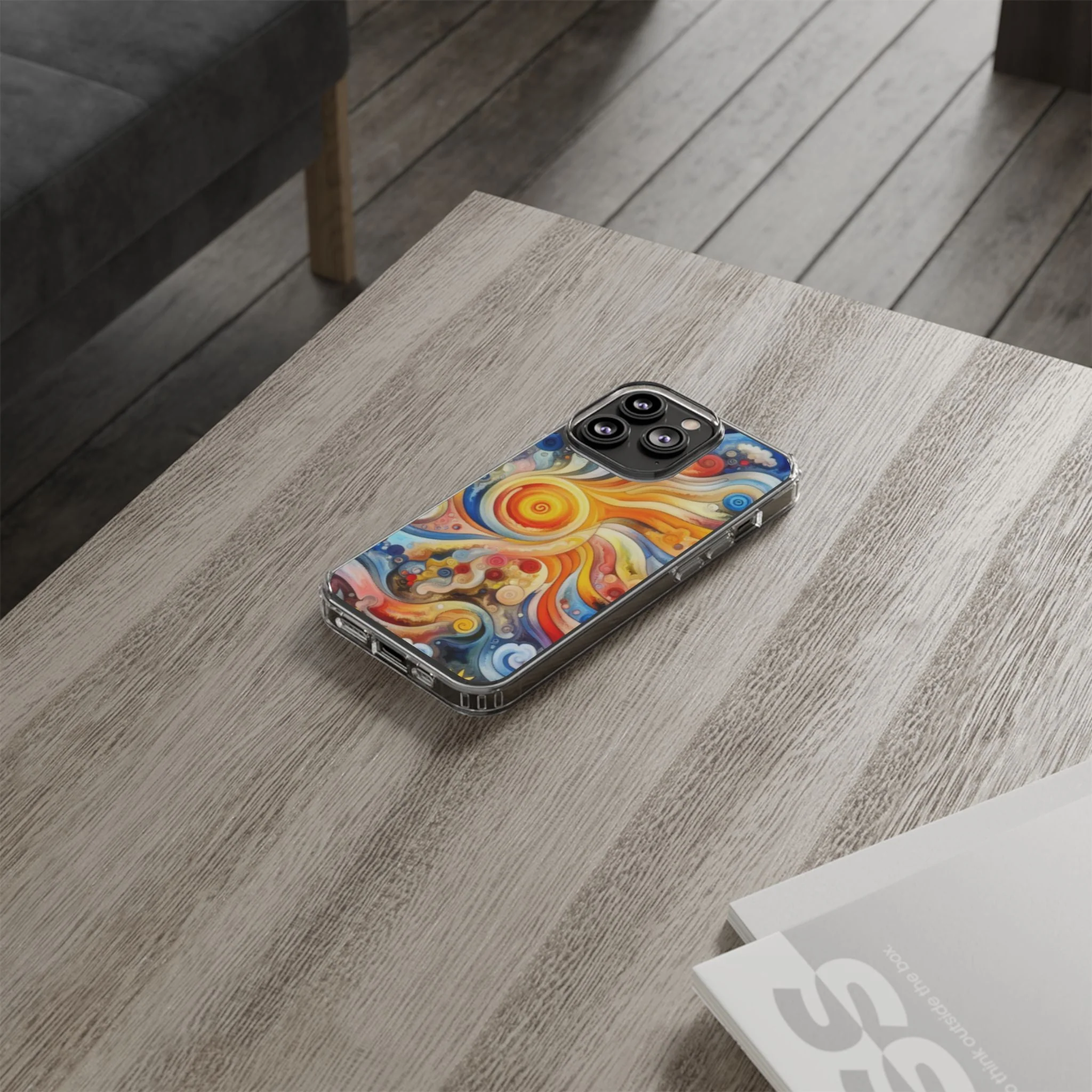 Colorful Abstract Swirl Clear Phone Case - Image 29