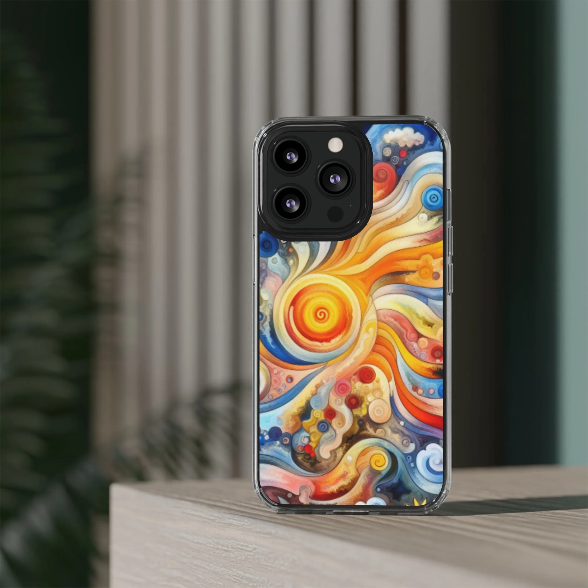 Colorful Abstract Swirl Clear Phone Case - Image 30