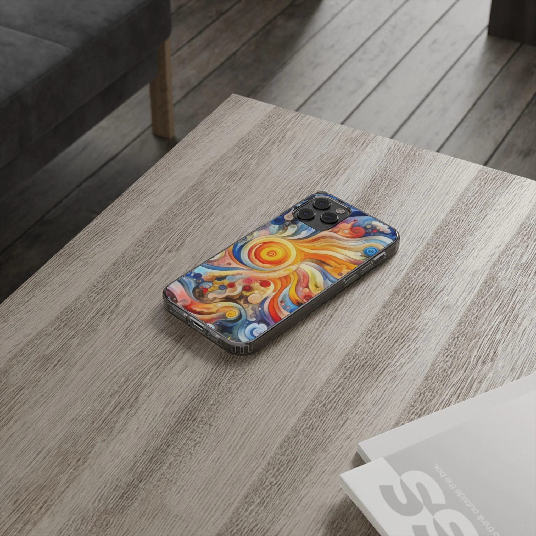 Colorful Abstract Swirl Clear Phone Case - Image 35