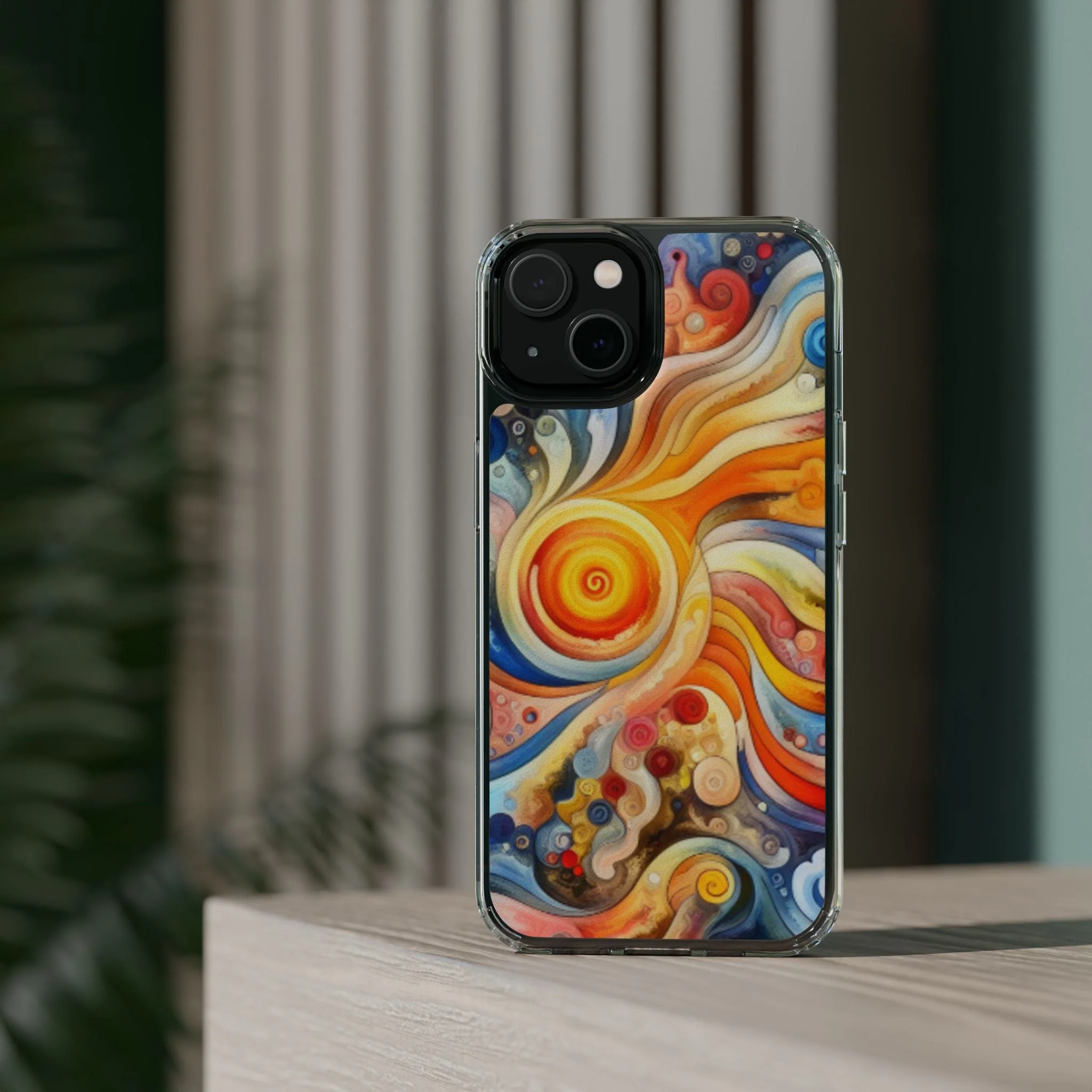 Colorful Abstract Swirl Clear Phone Case - Image 46