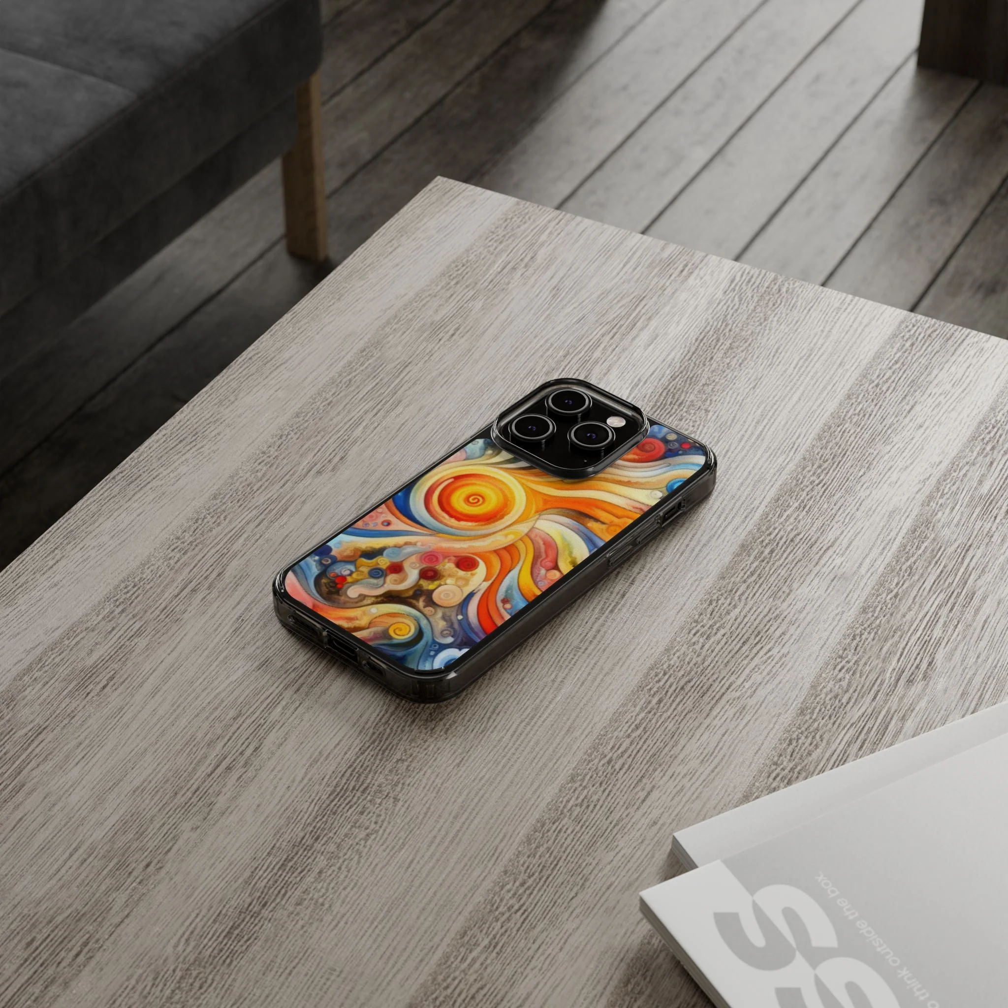 Colorful Abstract Swirl Clear Phone Case - Image 48