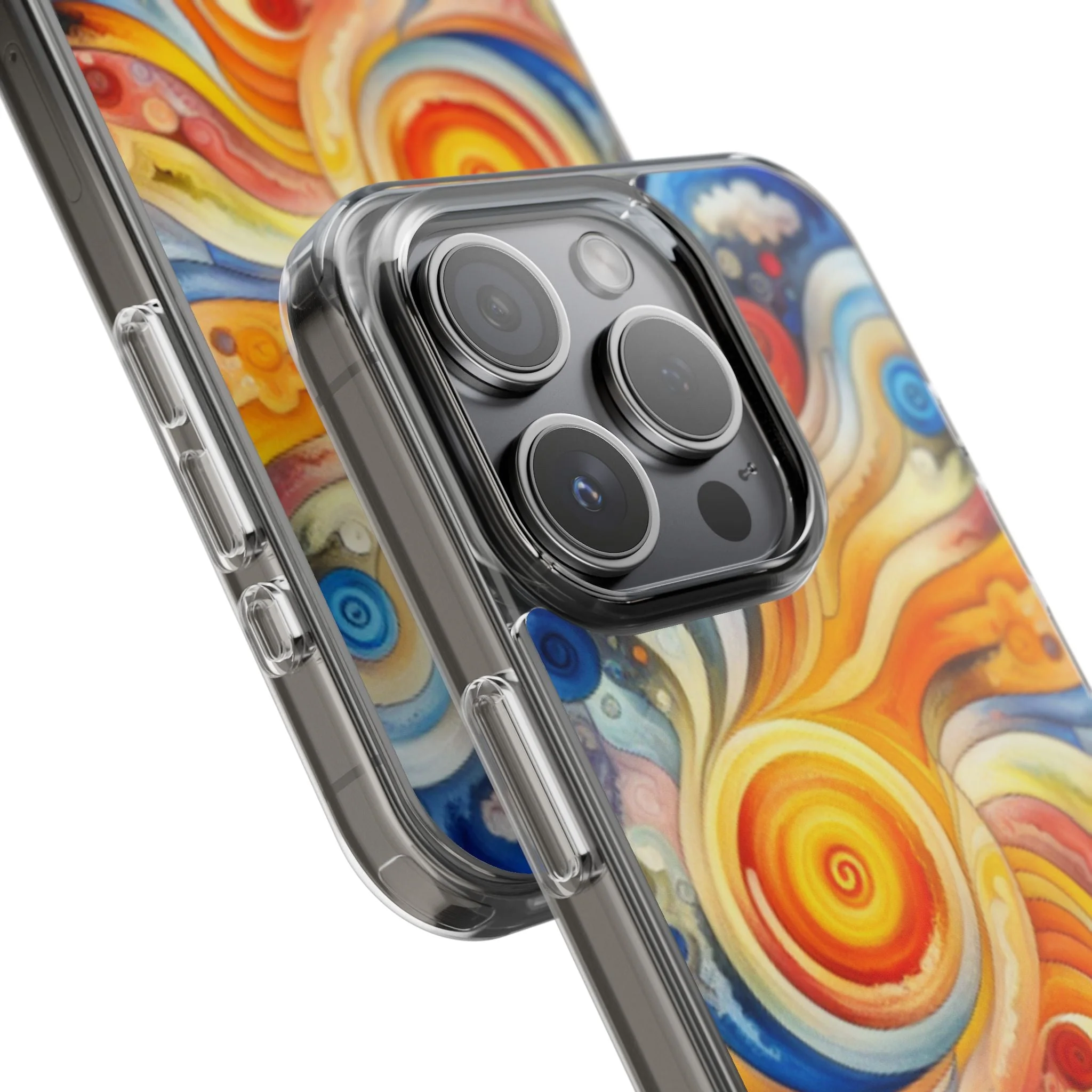 Colorful Abstract Swirl Clear Phone Case - Image 58