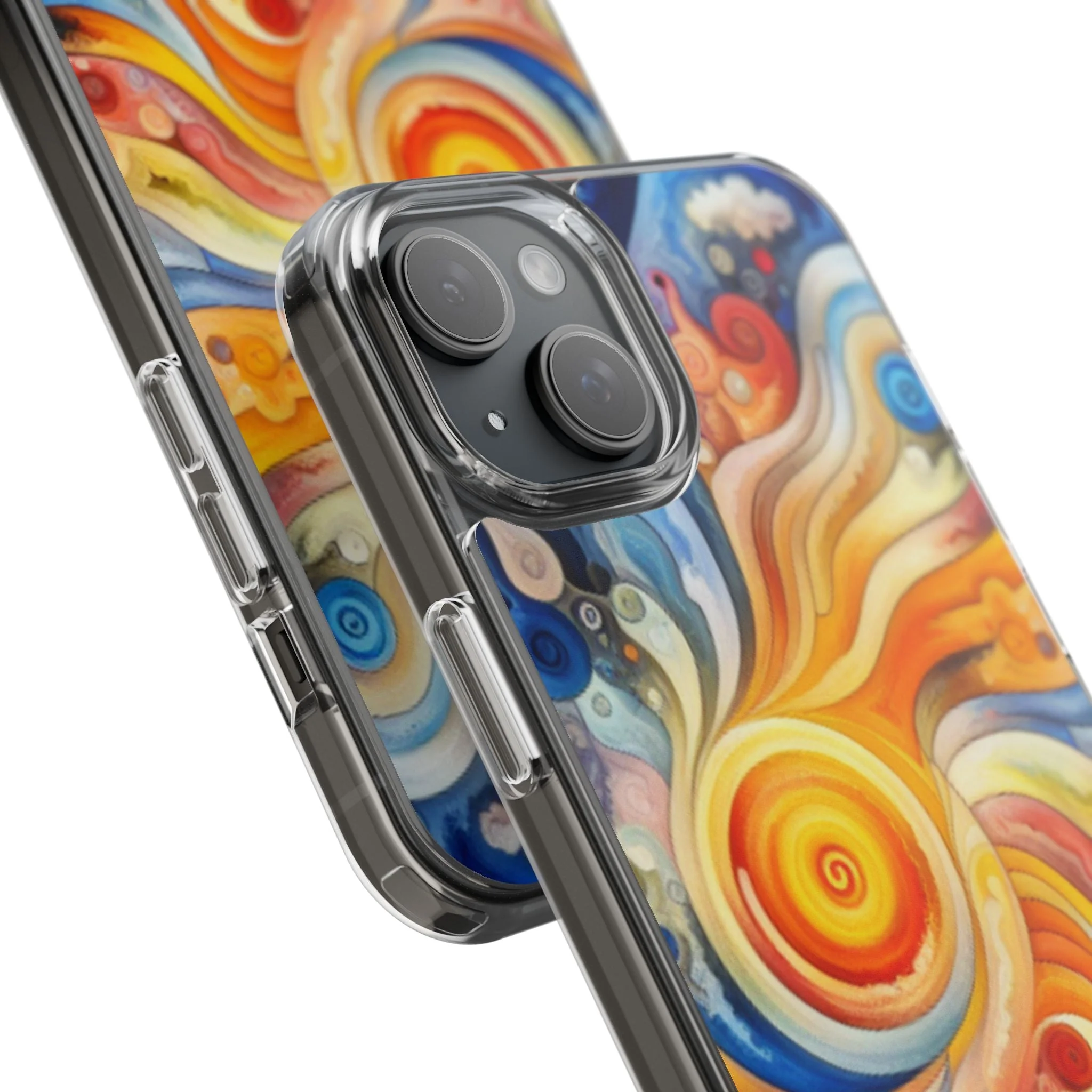 Colorful Abstract Swirl Clear Phone Case - Image 61