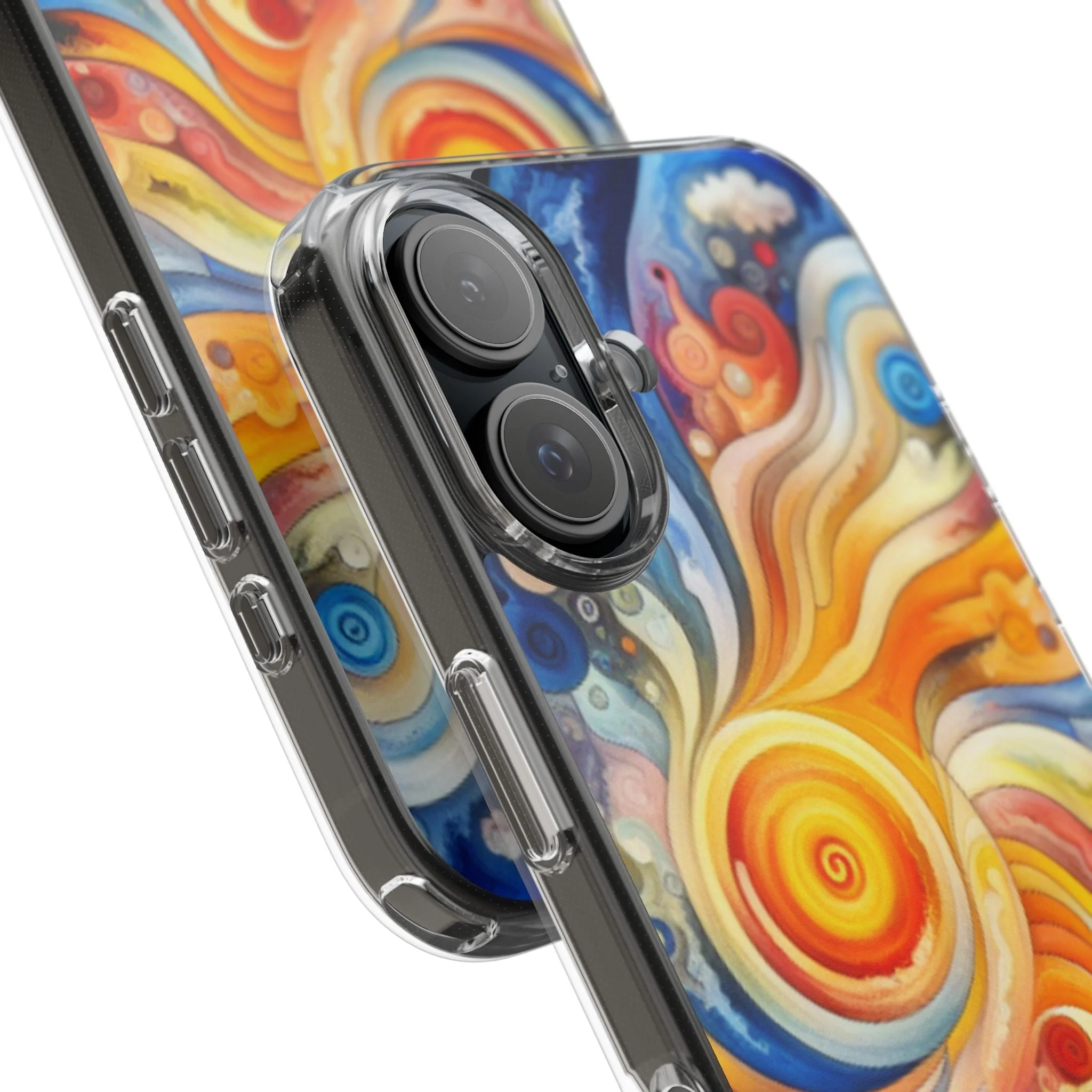 Colorful Abstract Swirl Clear Phone Case - Image 73