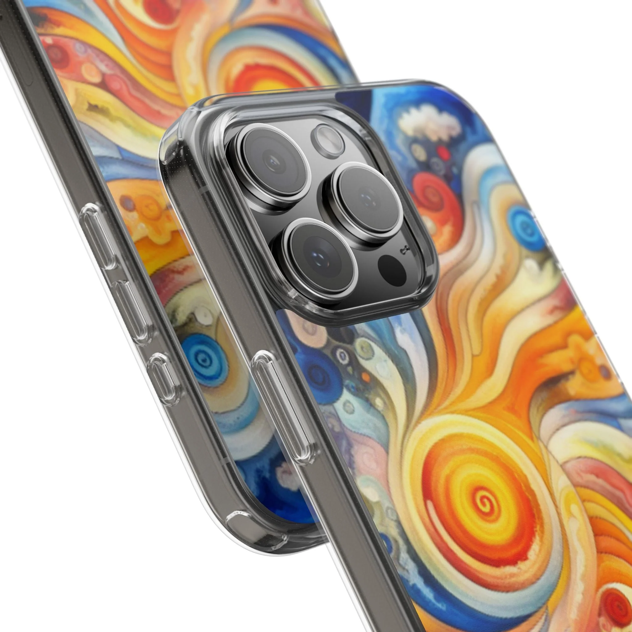Colorful Abstract Swirl Clear Phone Case - Image 82