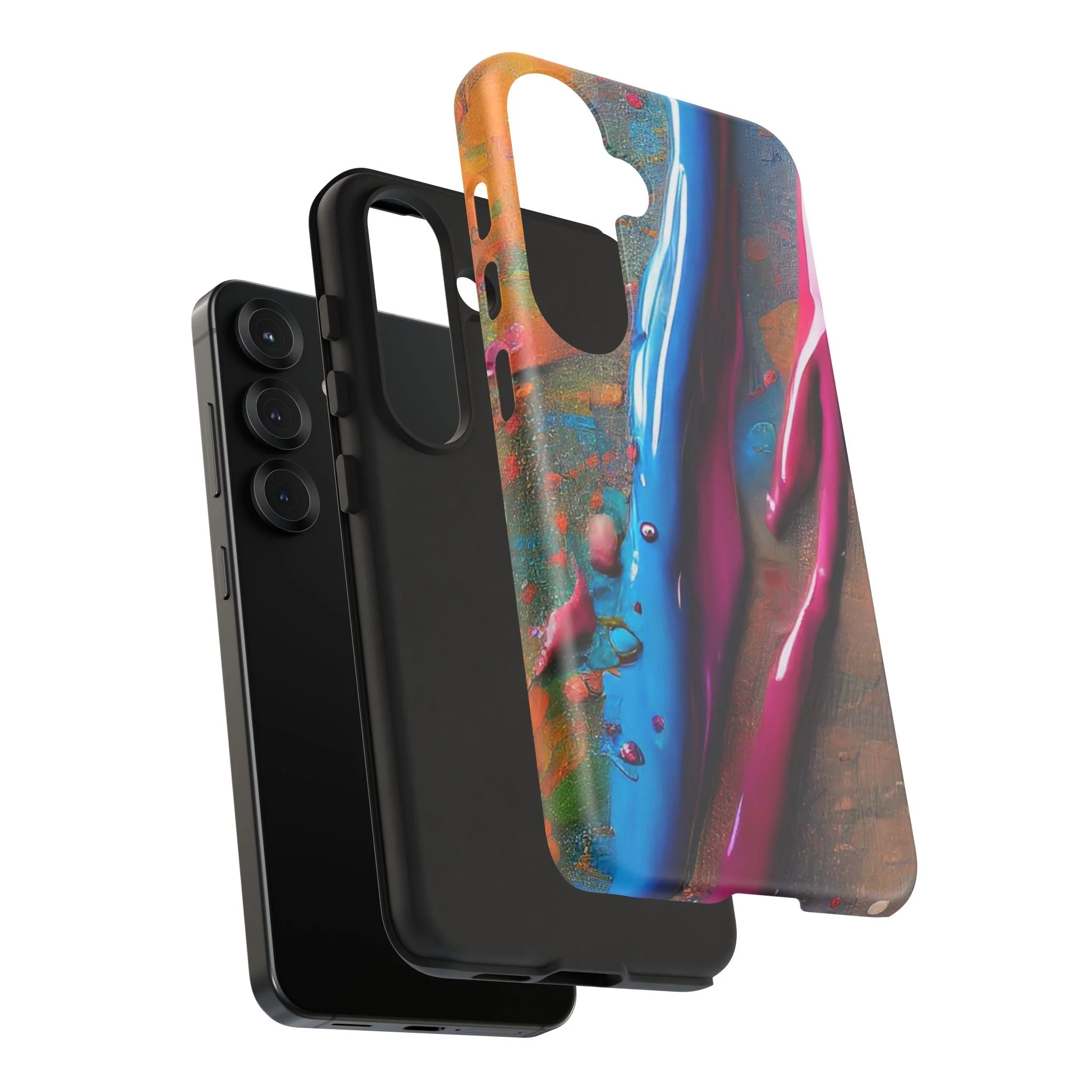 Colorful Artistic Paint Splatter Tough Phone Case - Image 140