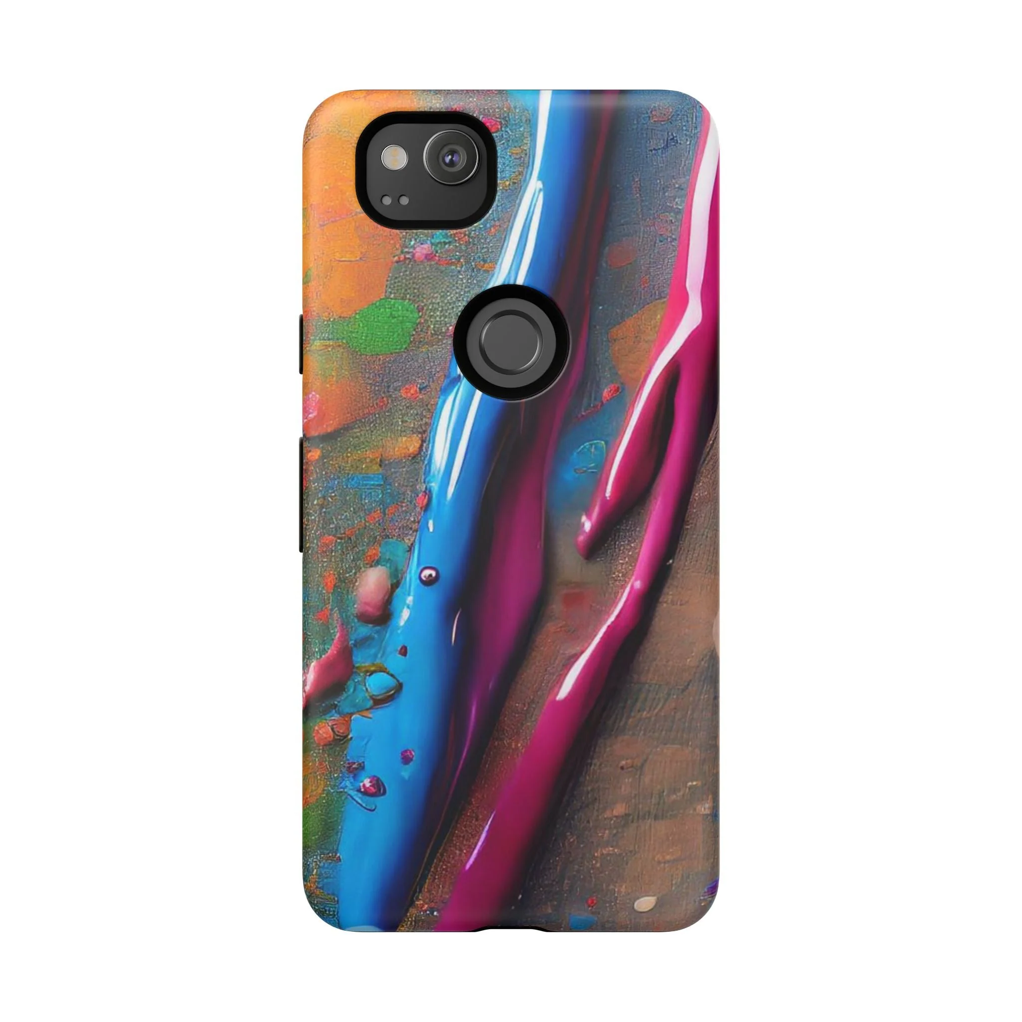 Colorful Artistic Paint Splatter Tough Phone Case - Image 46
