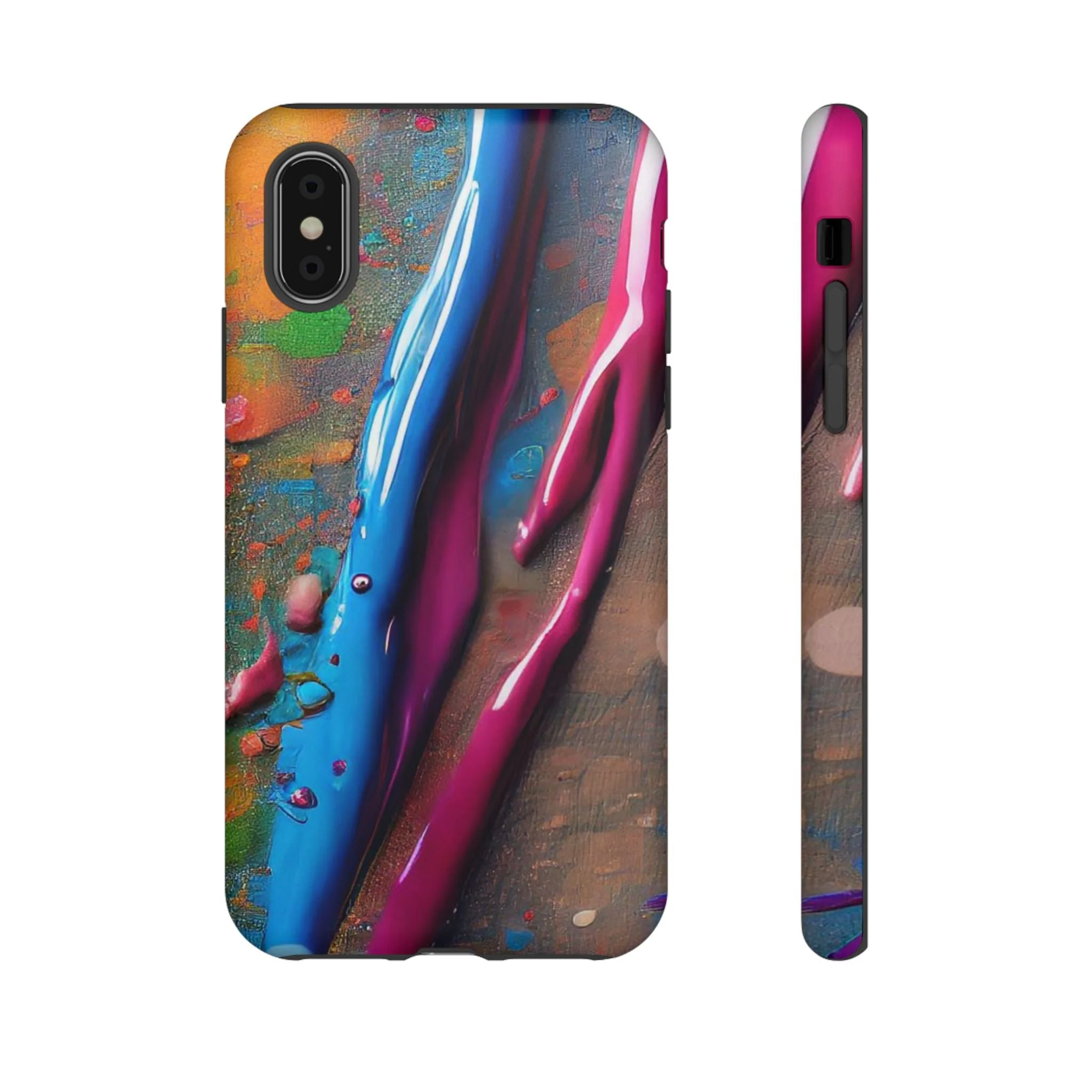 Colorful Artistic Paint Splatter Tough Phone Case - Image 5
