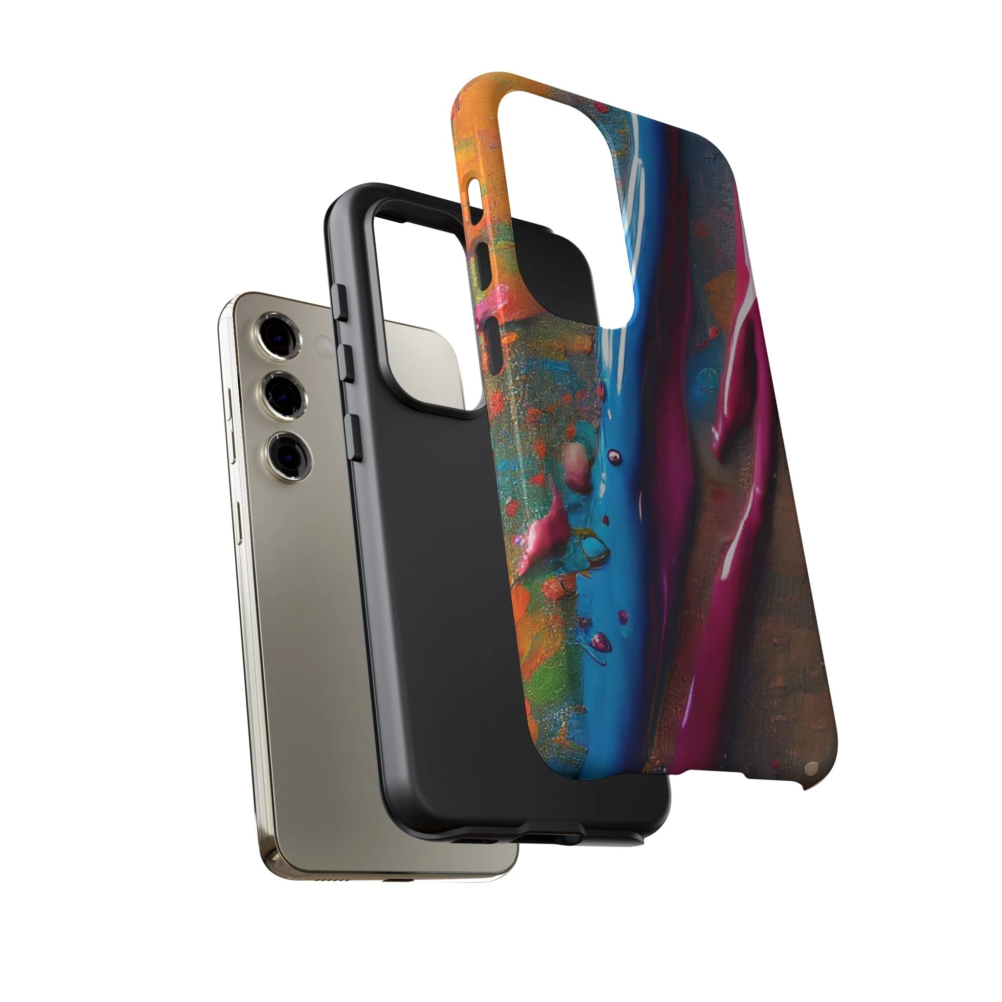 Colorful Artistic Paint Splatter Tough Phone Case - Image 72