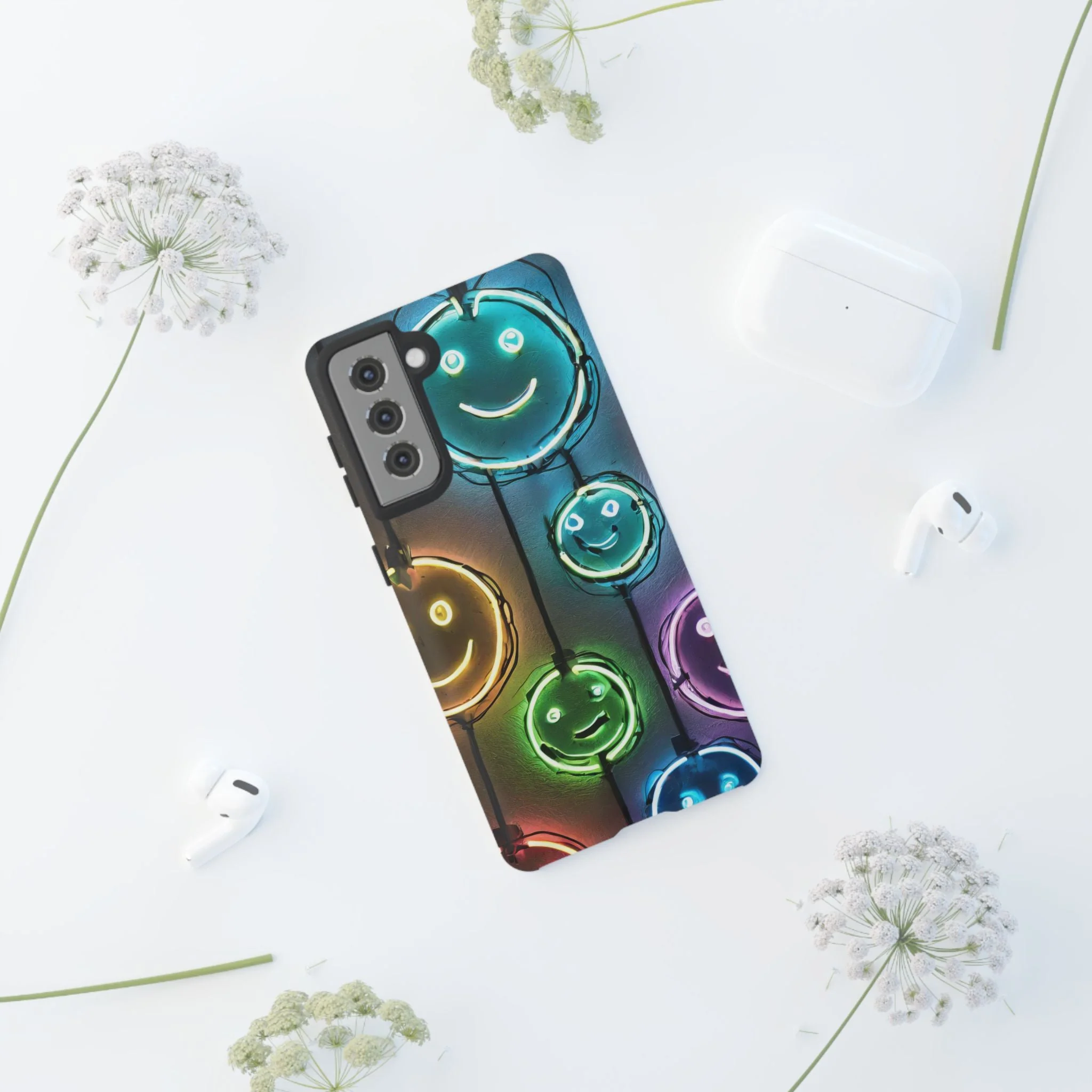 Colorful Neon Smiley Face Phone Case - Tough & Stylish Protection - Image 44