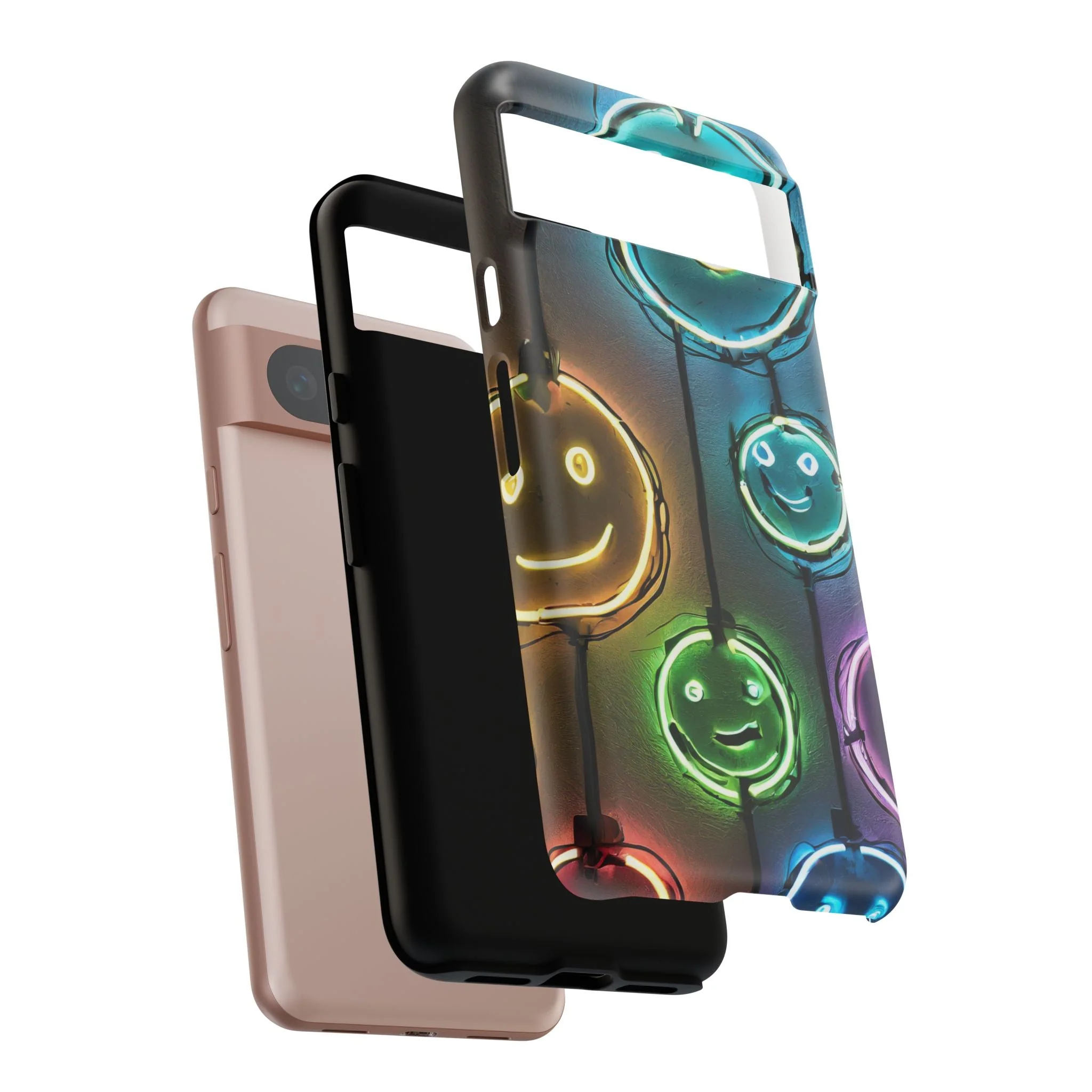 Colorful Neon Smiley Face Phone Case - Tough & Stylish Protection - Image 80