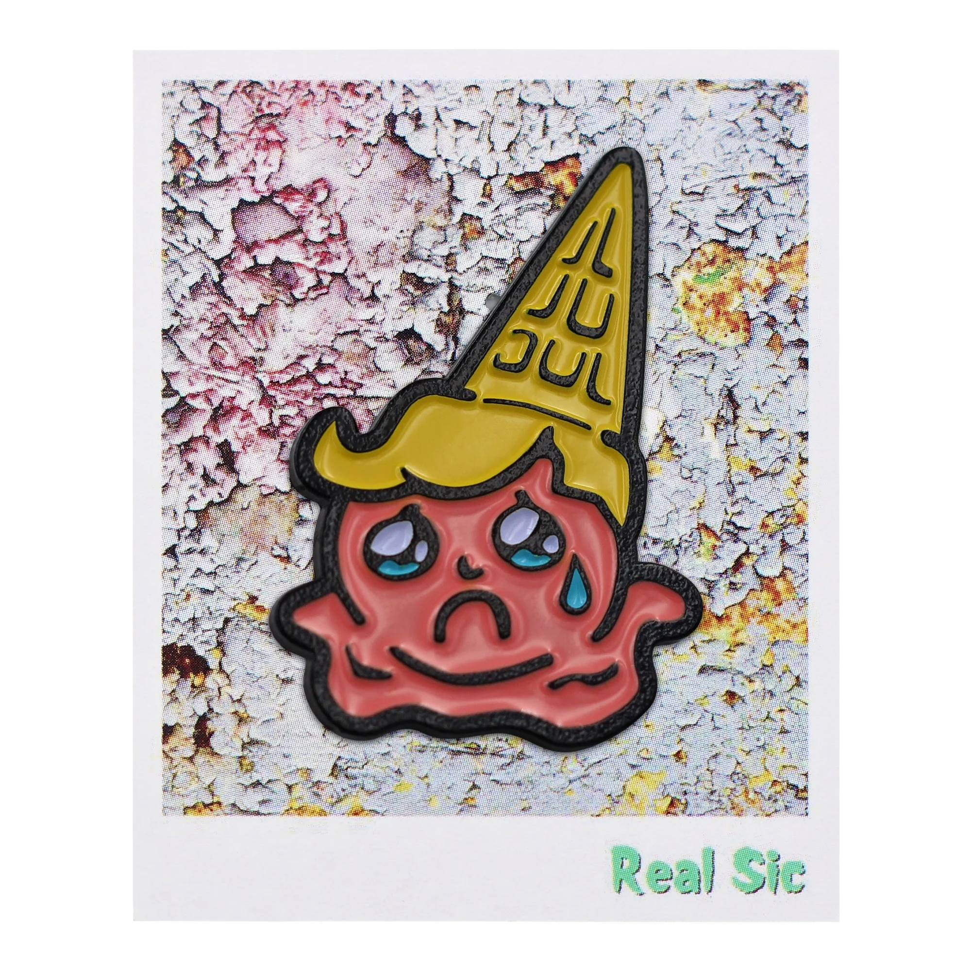 Cone Enamel Lapel - Adorable Sad Crying Ice Cream Pin for Jackets, Bags - Image 4