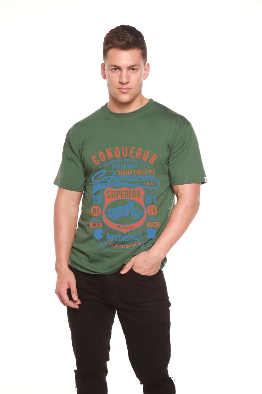 Conqueror Speedway Men's Bamboo Viscose/Organic Cotton Short Sleeve Graphic T-Shirt - Image 11
