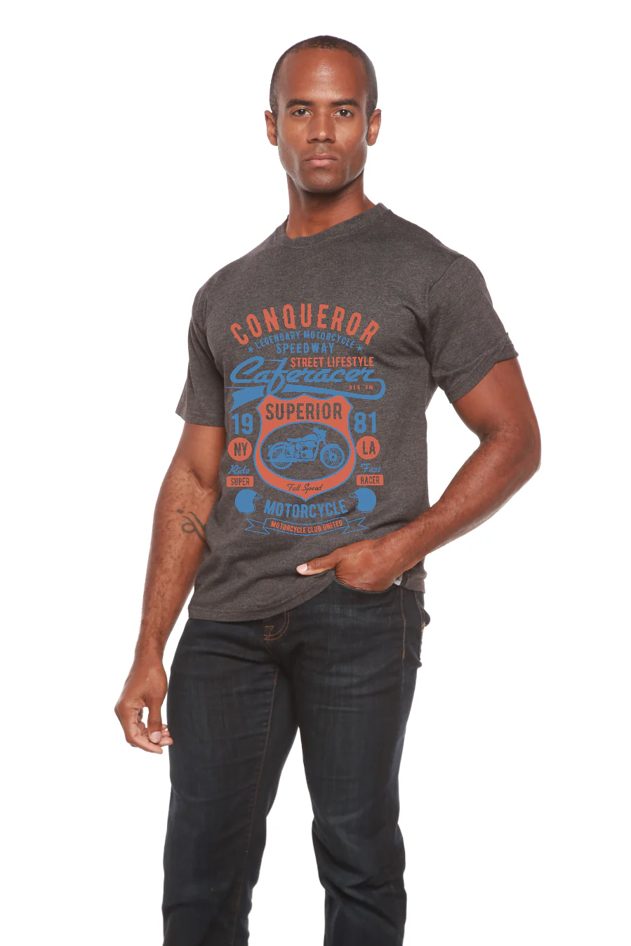 Conqueror Speedway Men's Bamboo Viscose/Organic Cotton Short Sleeve Graphic T-Shirt - Image 9