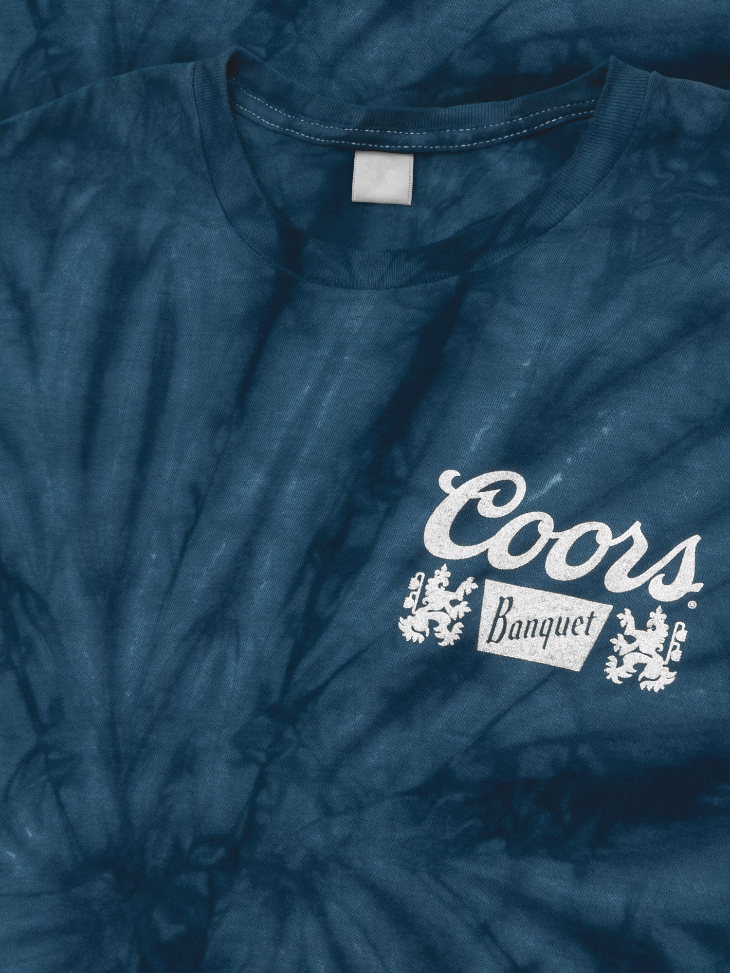 Coors Banquet Beer Logo T-Shirt - Navy Spider Tie Dye - Image 2