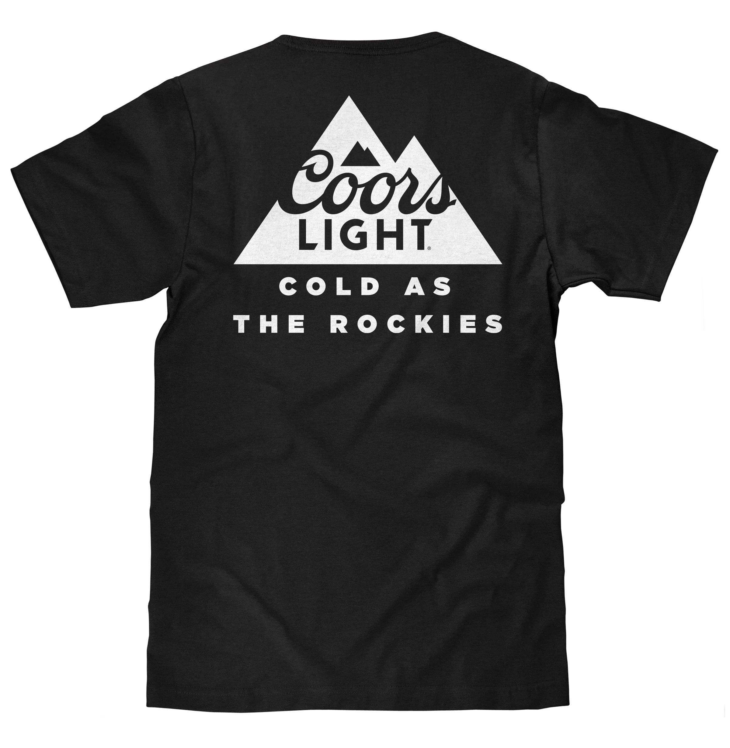Coors Light Cold as the Rockies Left Chest Front and Back Print T-Shirt - Black - Image 2