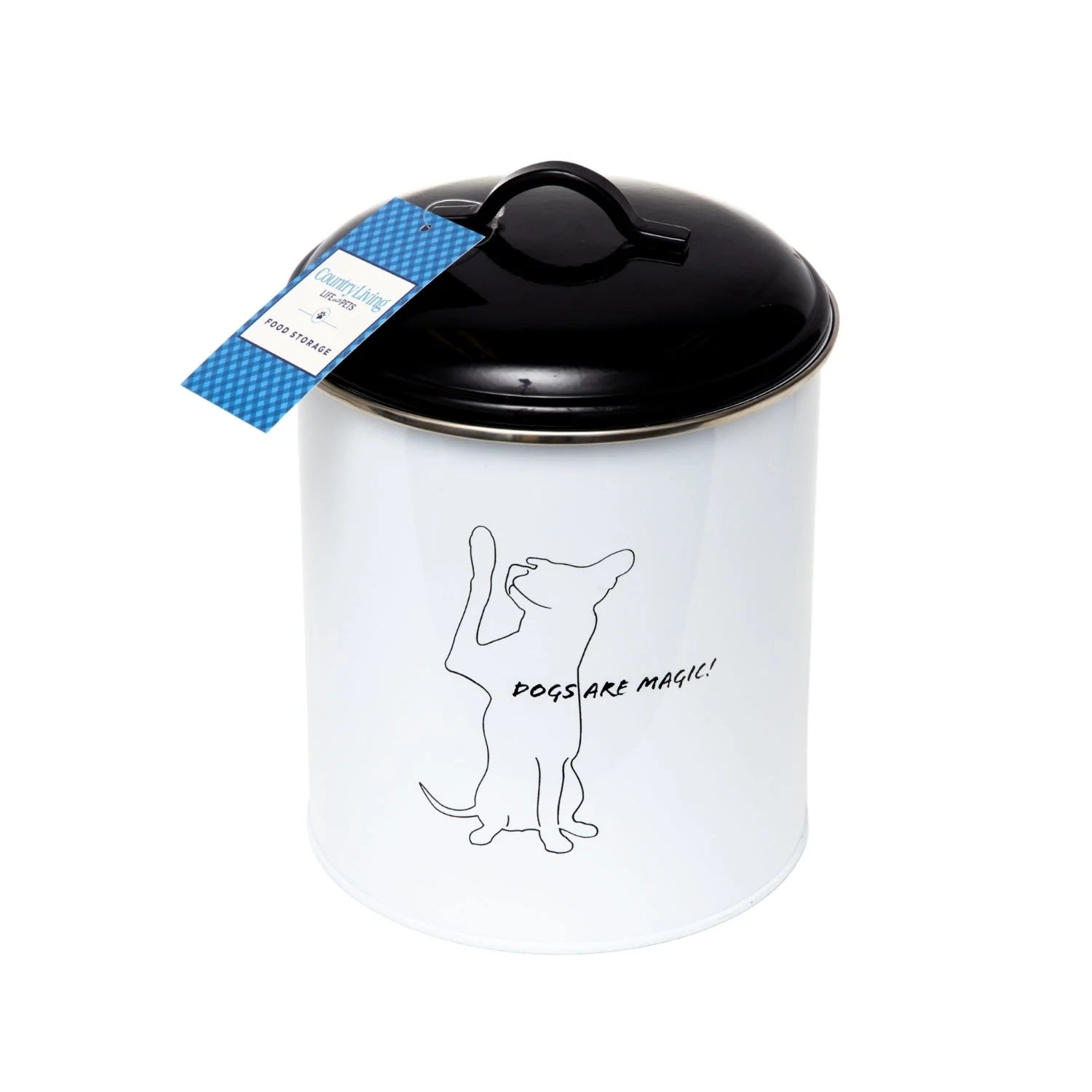 Country Living Set of 3 Pet Treat Storage Canisters β Black & White - Image 3