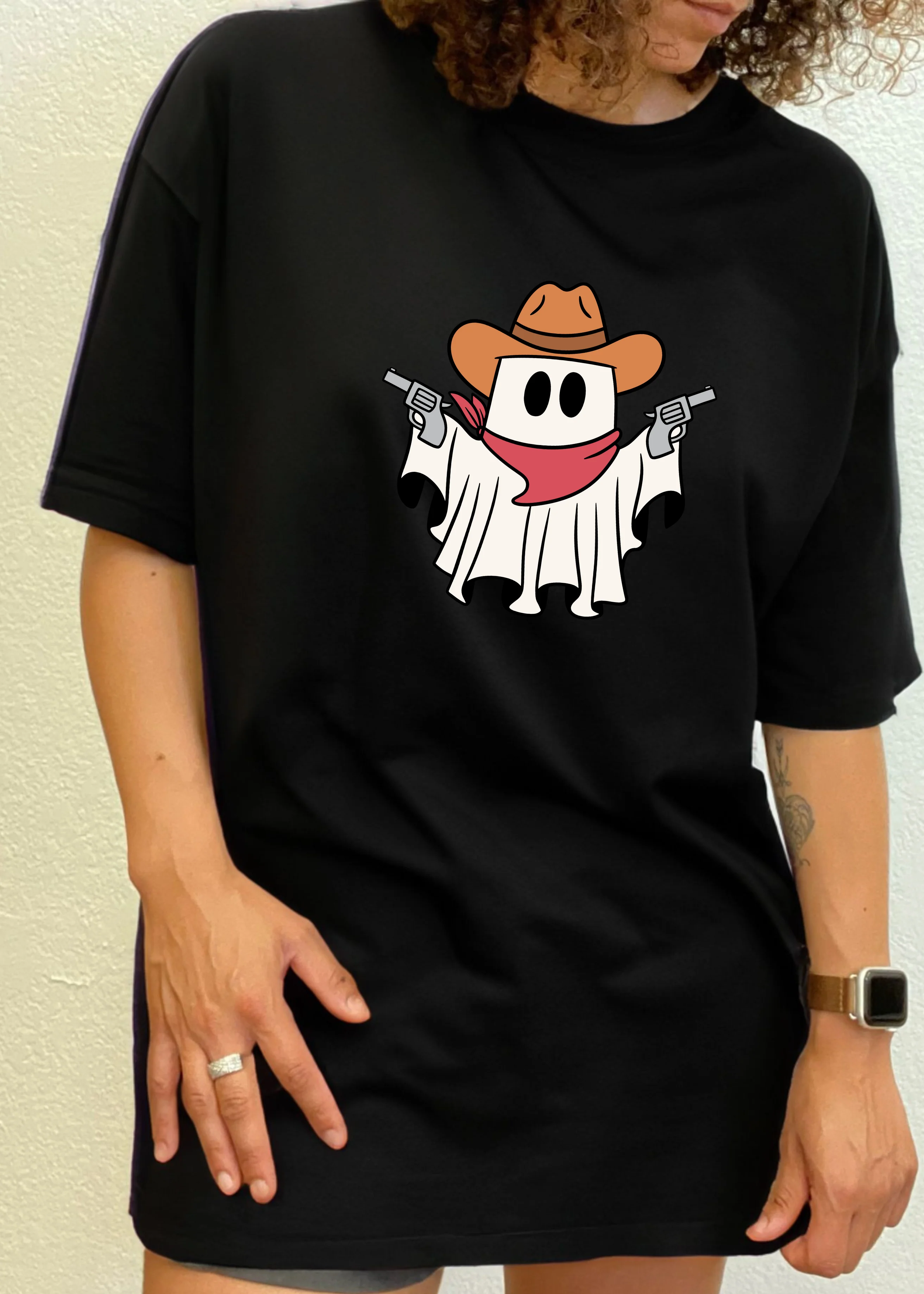 Cowboy Ghost Unisex Bamboo Viscose/Organic Cotton Short Sleeve Graphic T-Shirt - Image 7