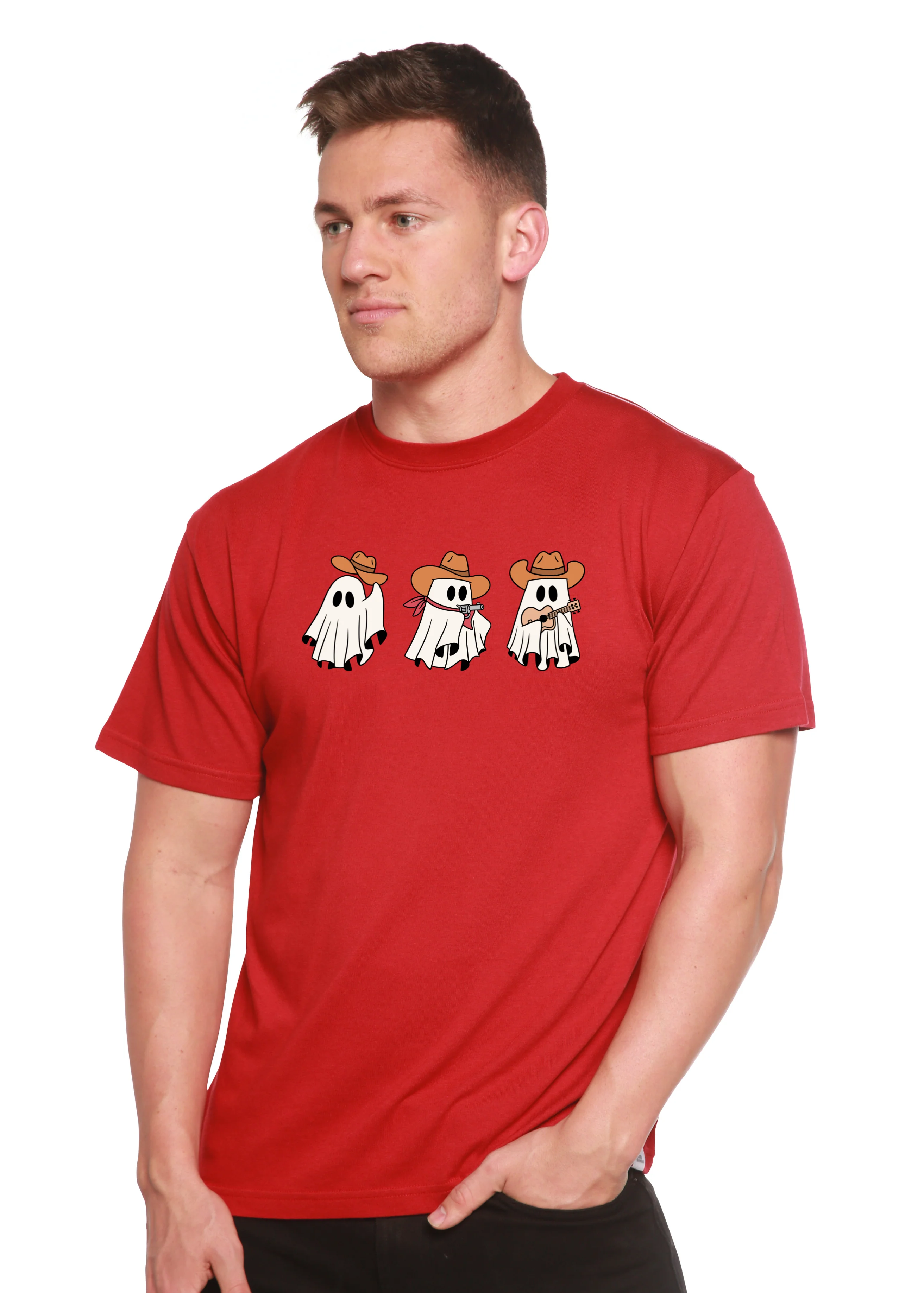 Cowboy Ghosts Unisex Bamboo Viscose/Organic Cotton Short Sleeve Graphic T-Shirt - Image 12
