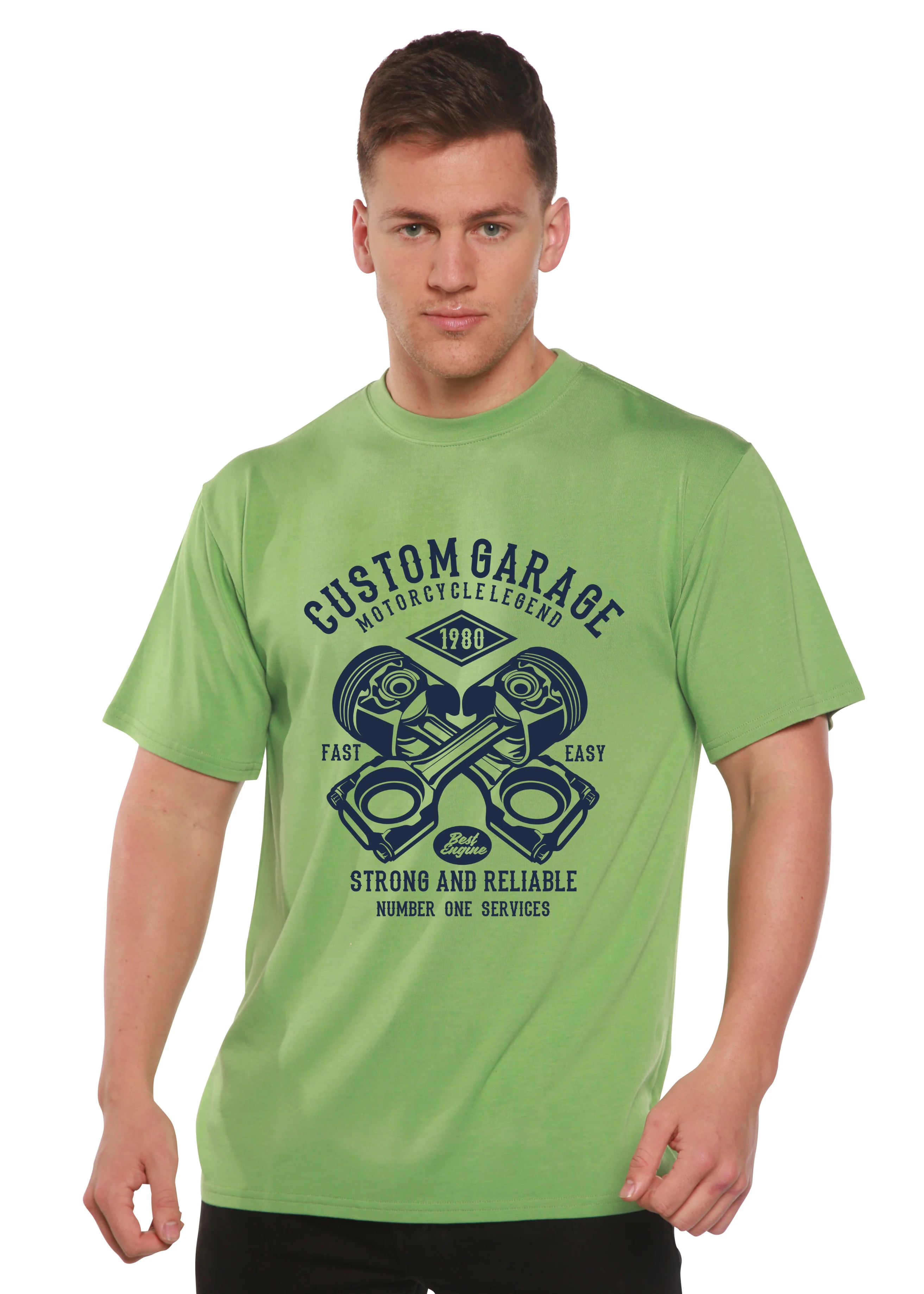 Custom Garage Men's Bamboo Viscose/Organic Cotton Short Sleeve Graphic T-Shirt - Image 4