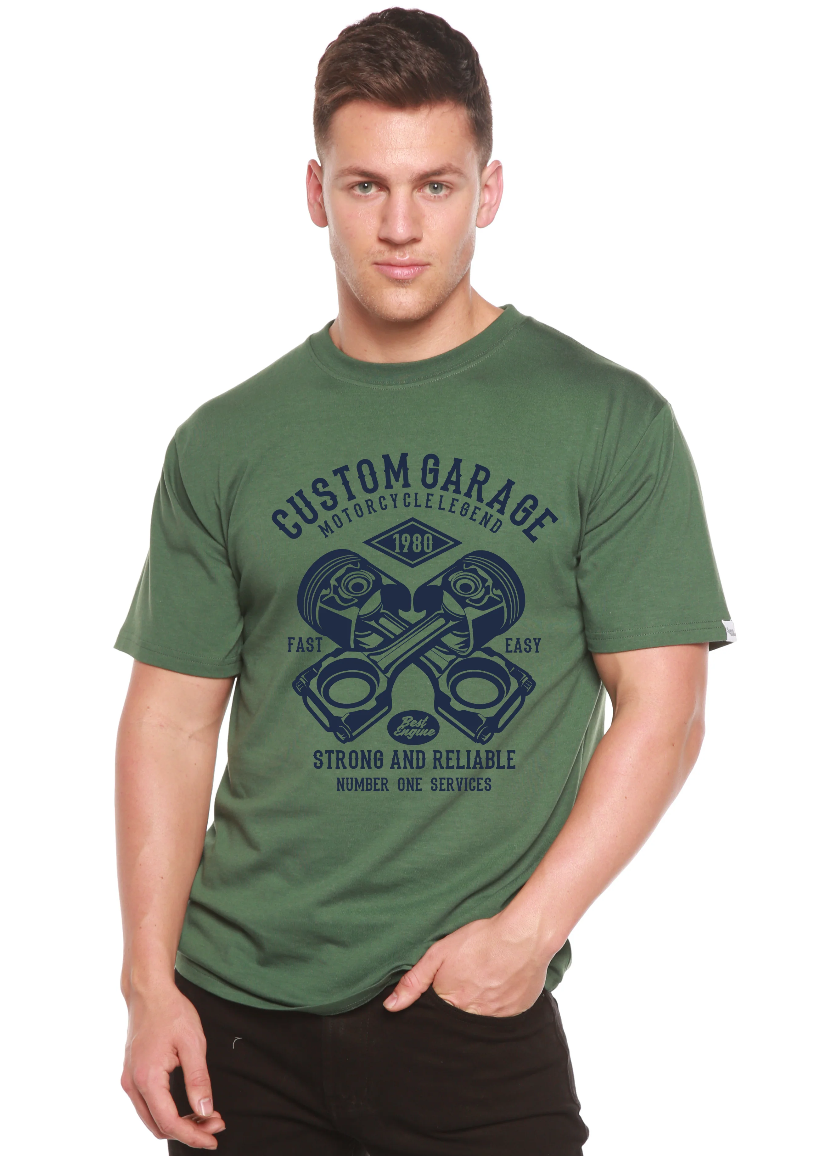 Custom Garage Men's Bamboo Viscose/Organic Cotton Short Sleeve Graphic T-Shirt - Image 7