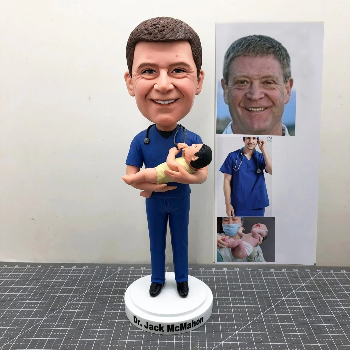 Custom Midwife With Baby Bobblehead