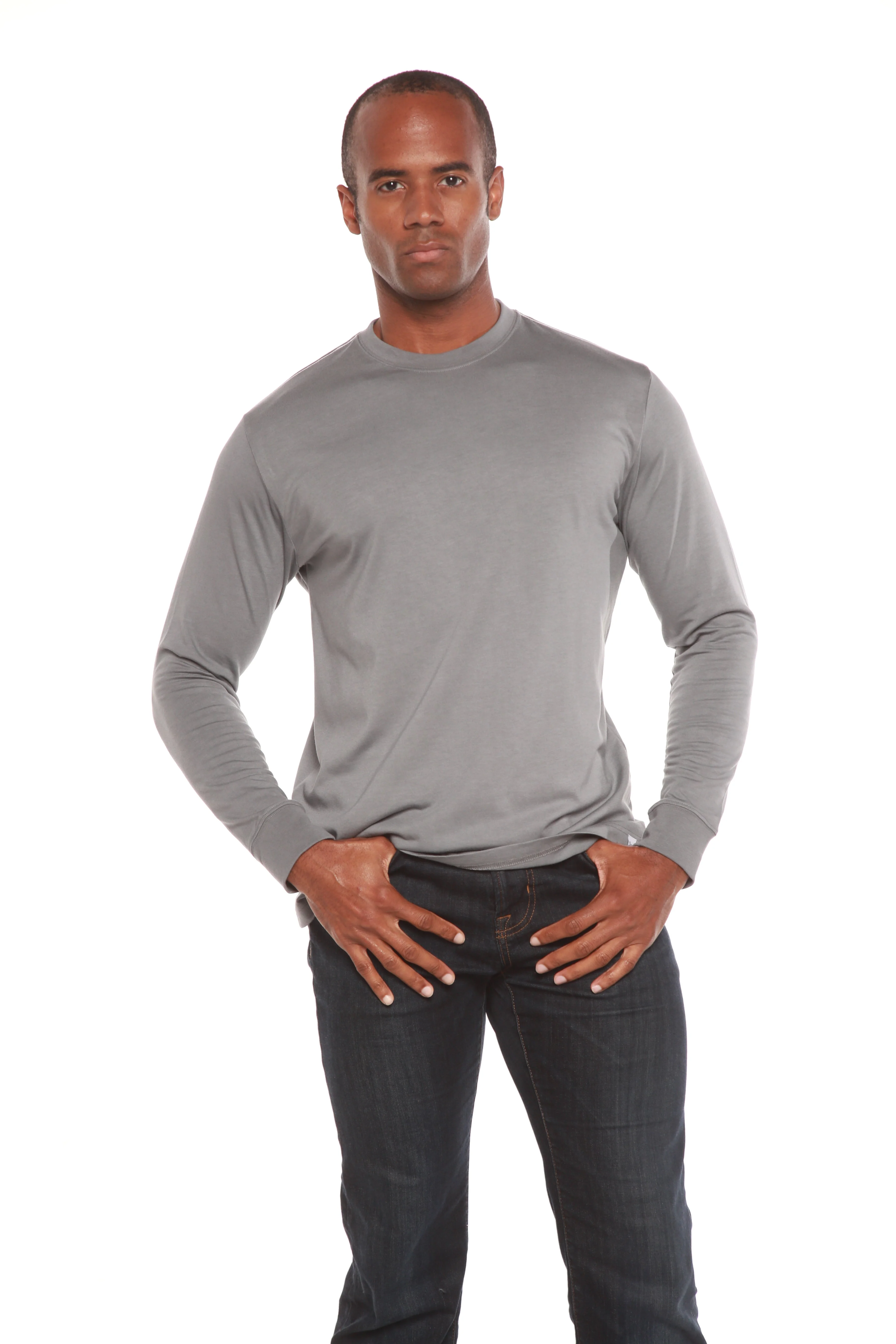 Custom Printed Men's Bamboo Viscose/Organic Cotton Long Sleeve T-Shirt - Image 2