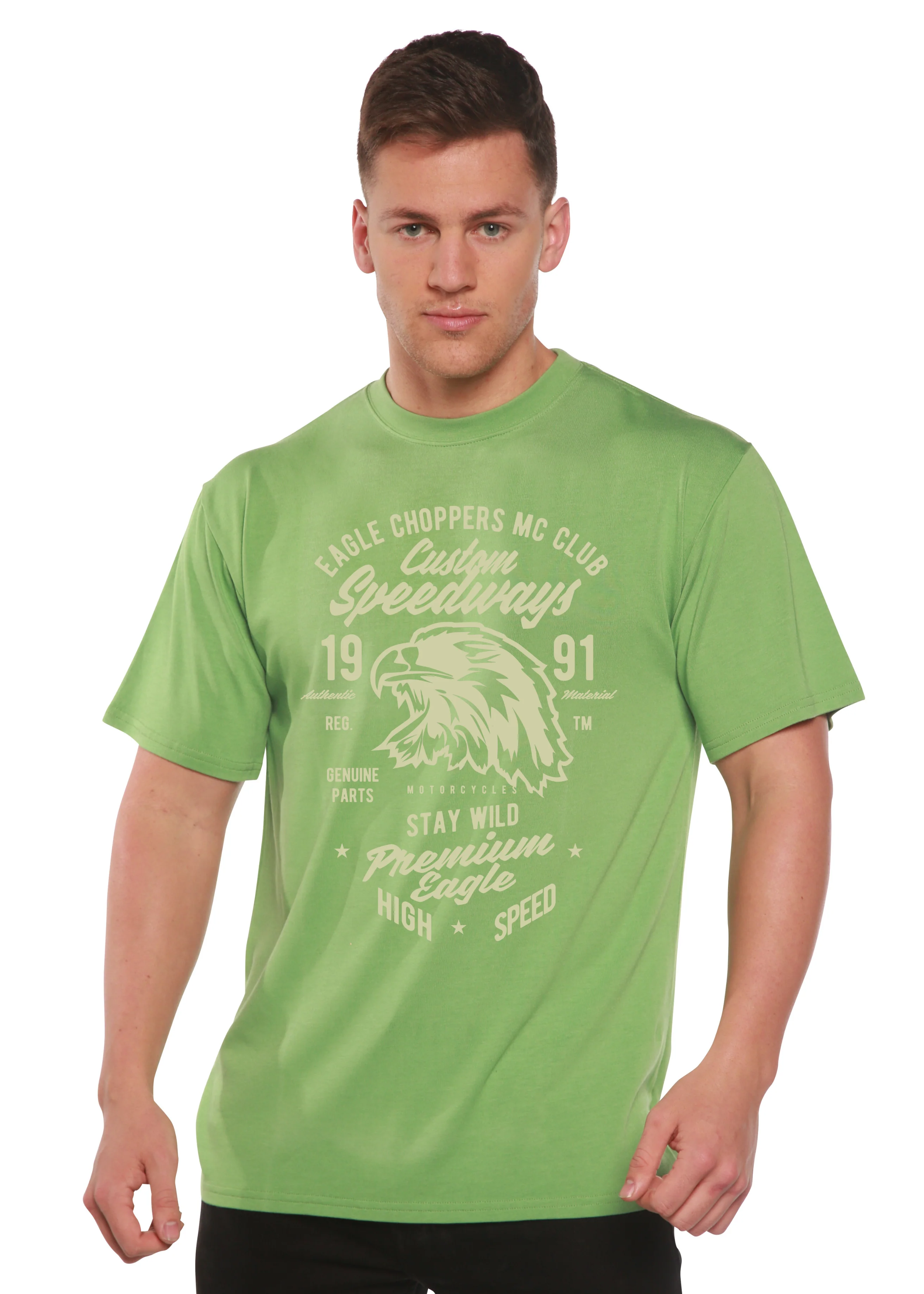 Custom Speedways Premium Eagle Men's Bamboo Viscose/Organic Cotton Short Sleeve Graphic T-Shirt - Image 4