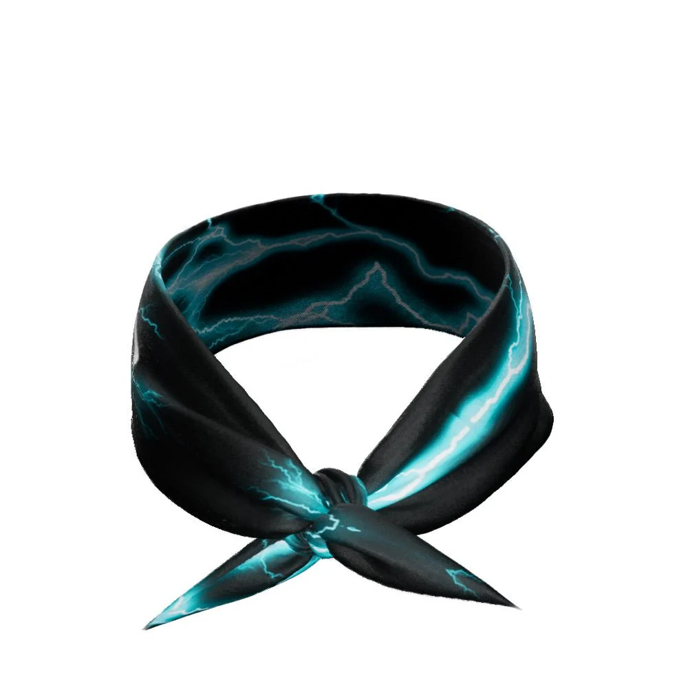 Cyan Lightning Tie Headband - Image 3