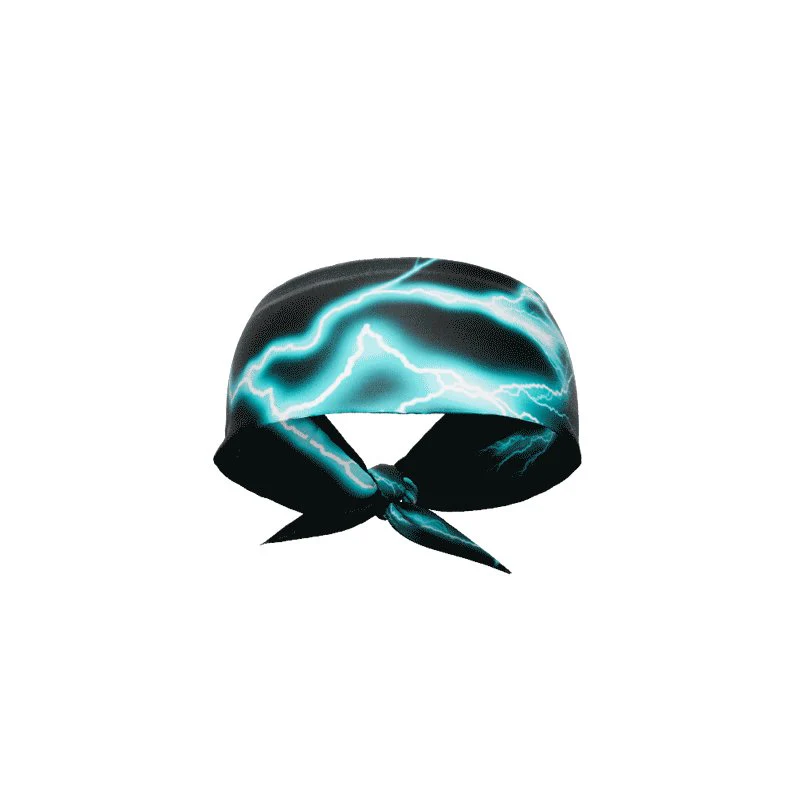 Cyan Lightning Tie Headband - Image 5