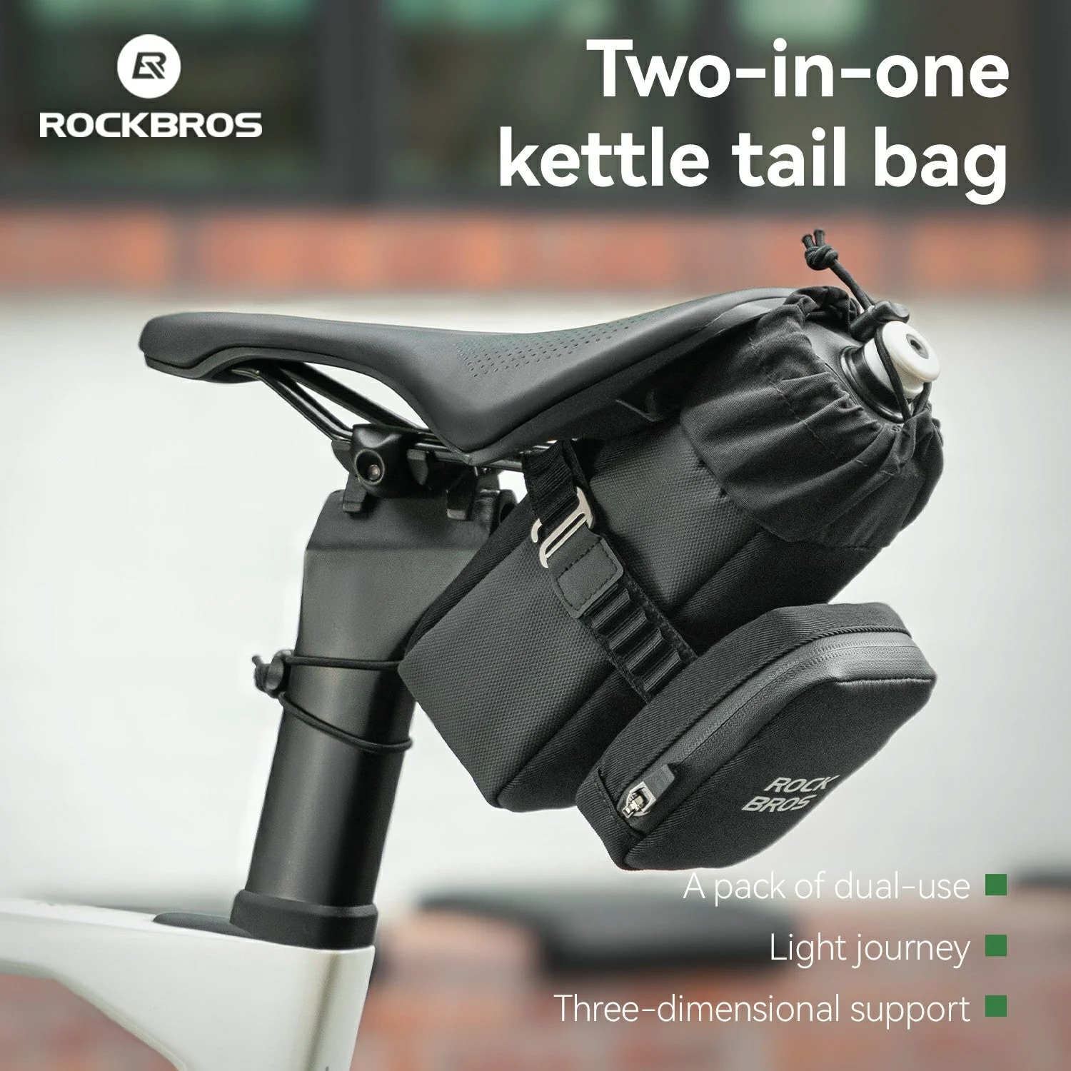 Cycling Two-in-one Bicycle Kettle Tail Bag - Image 7