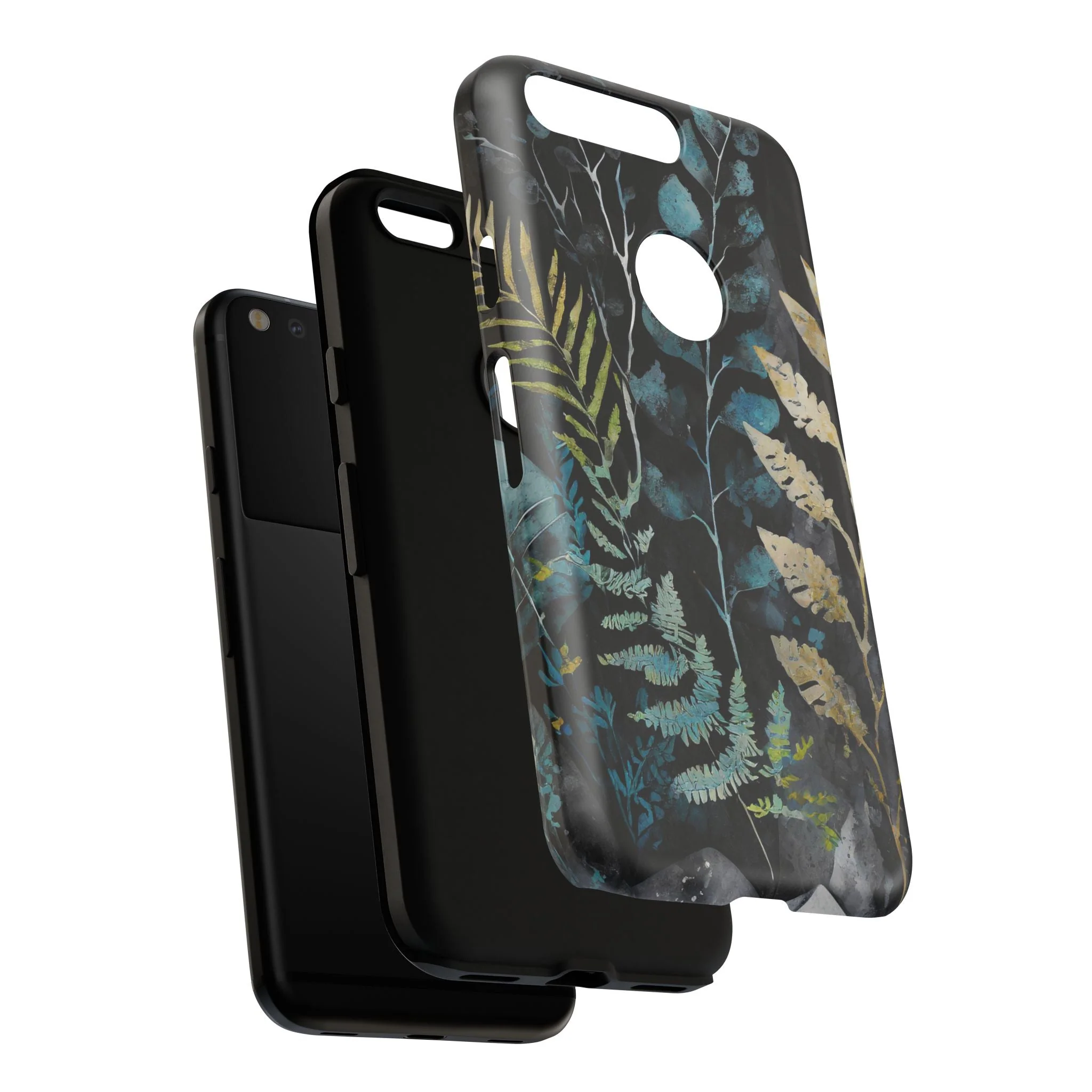 Dark Floral Tough Phone Case - Image 124