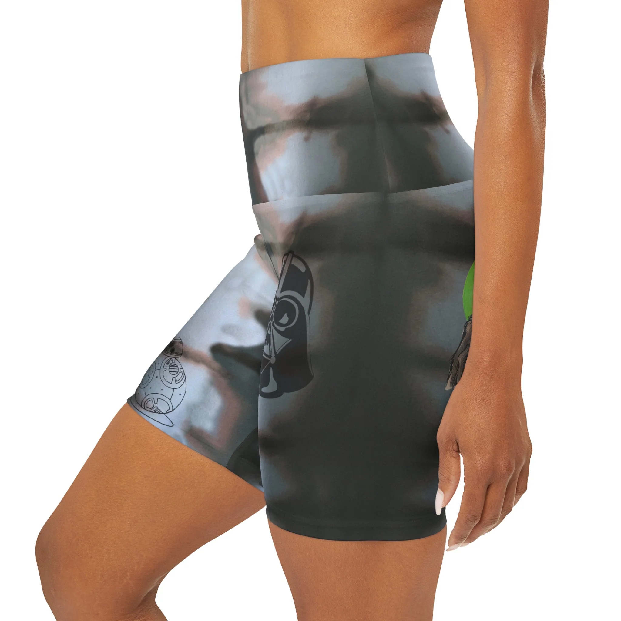Darth Vader High Waisted Yoga Shorts - Image 5