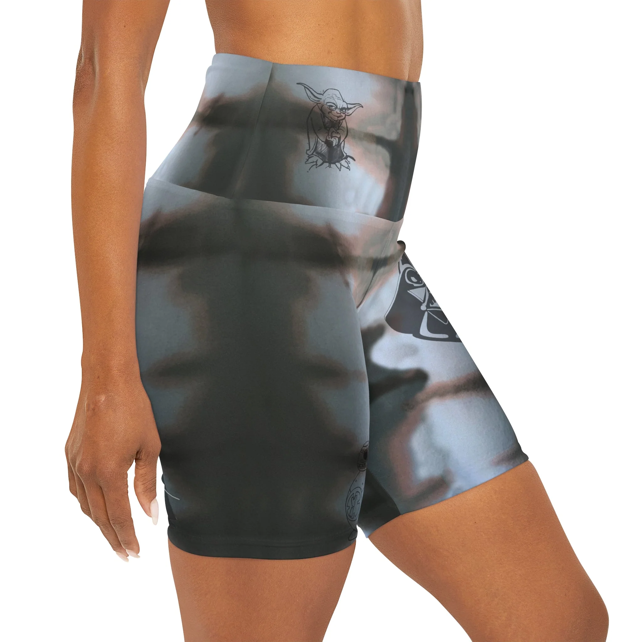 Darth Vader High Waisted Yoga Shorts - Image 6