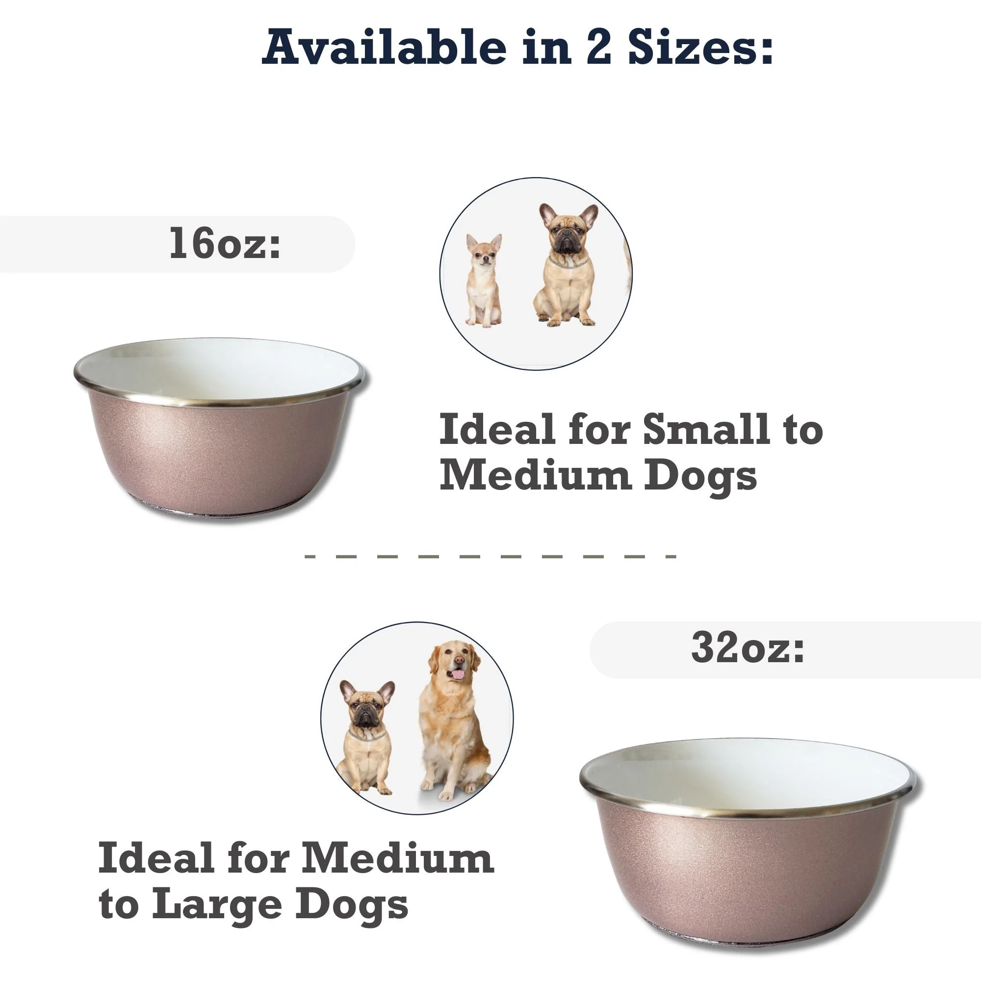 Deep Dog Bowl with Paw Print Design β Stainless Steel Bowl, Ideal for Small, Medium to Large Dogs β Rose Gold - Image 9